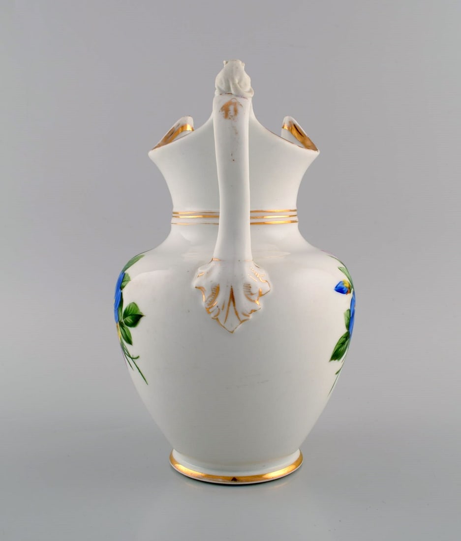 Antique Bing & Grondahl chocolate jug in porcelain modeled with a lion on the handle. Hand-painted - 7