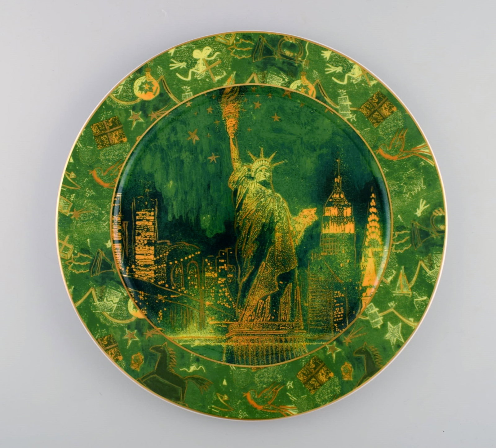 Two large and rare Rosenthal porcelain plates. Statue of liberty. 1970s. - 3