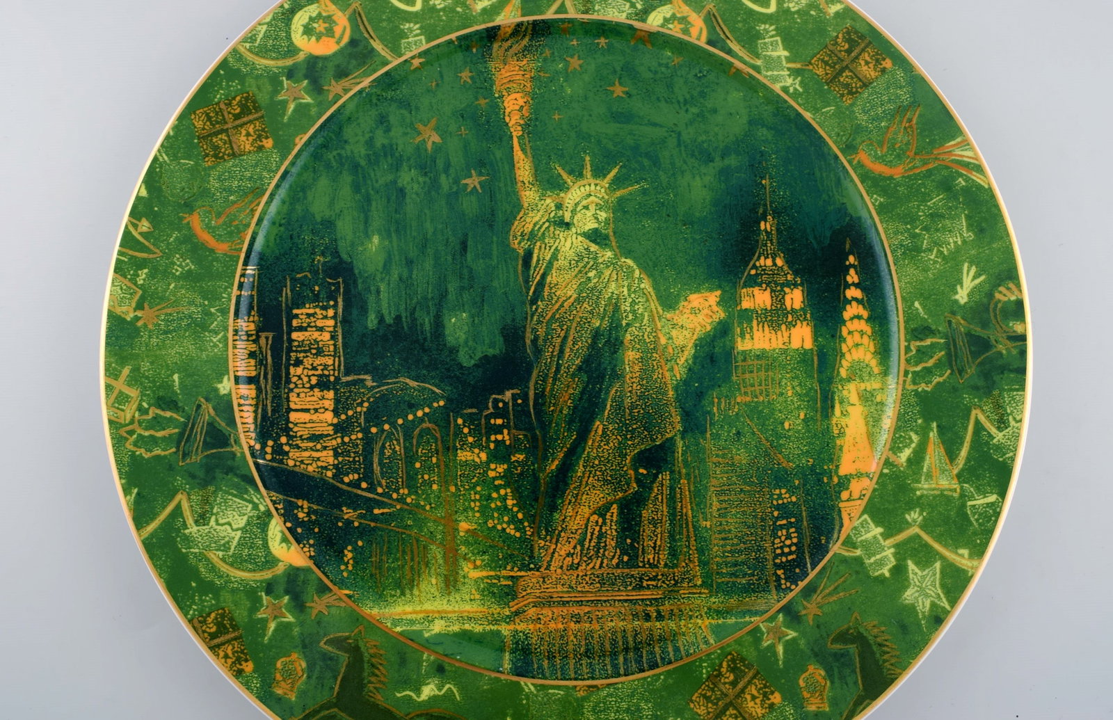 Two large and rare Rosenthal porcelain plates. Statue of liberty. 1970s. - 4