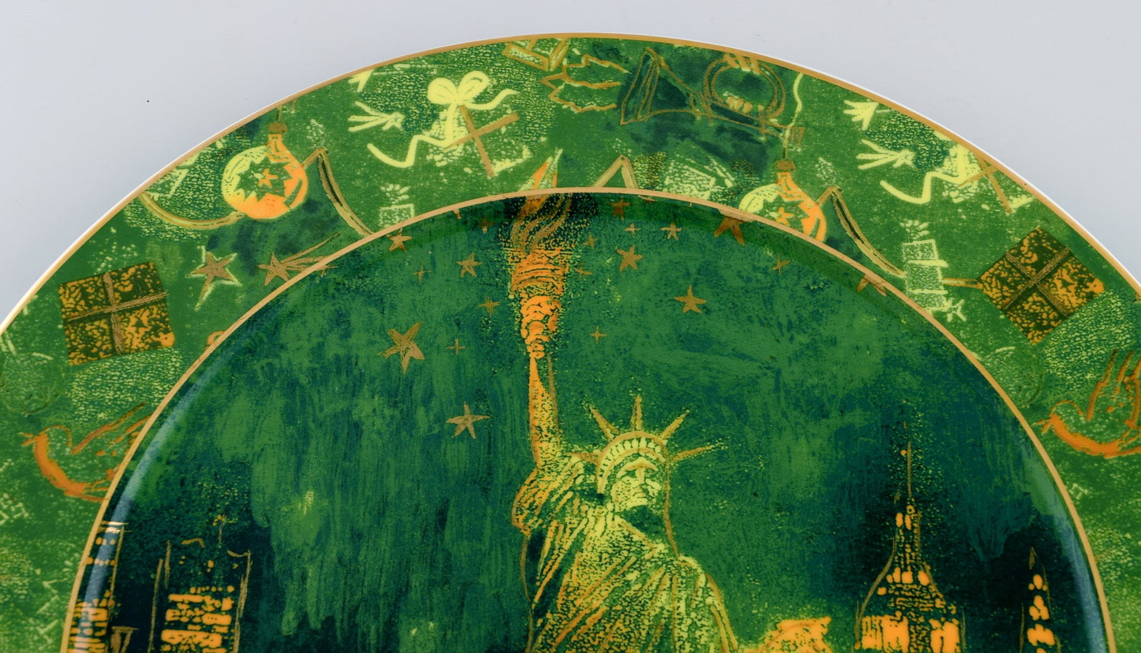 Two large and rare Rosenthal porcelain plates. Statue of liberty. 1970s. - 5