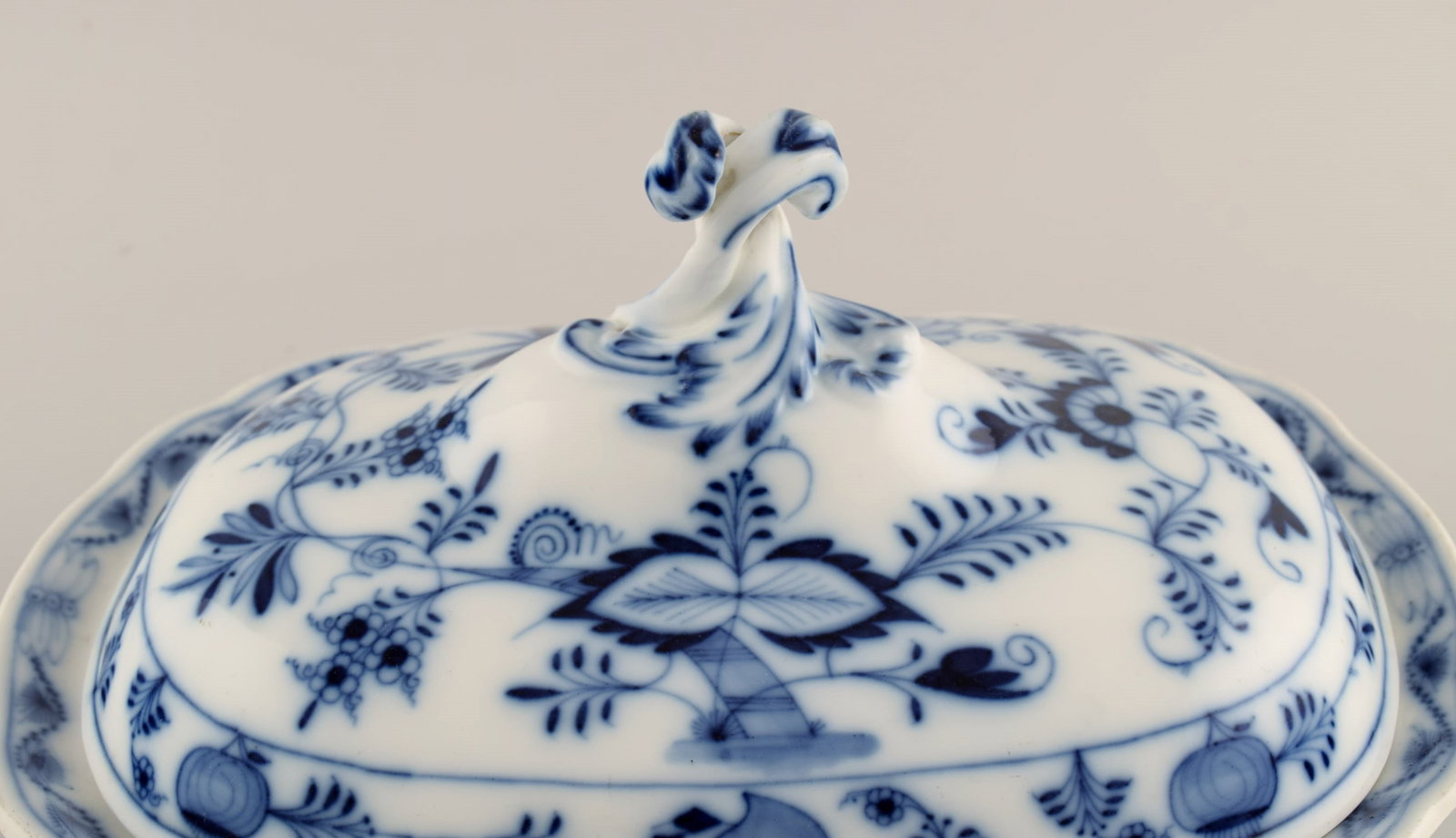 Antique Stadt Meissen Blue Onion lidded tureen in hand-painted porcelain. Early 20th century. - 5
