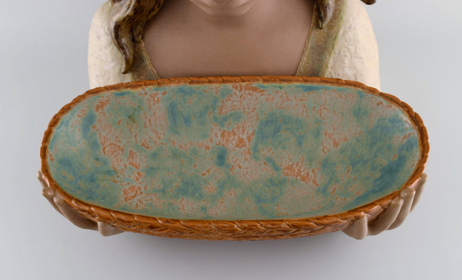 Lladro, Spain. Very large sculpture in glazed ceramics. Girl with bowl. 1970s / 80s. - 9