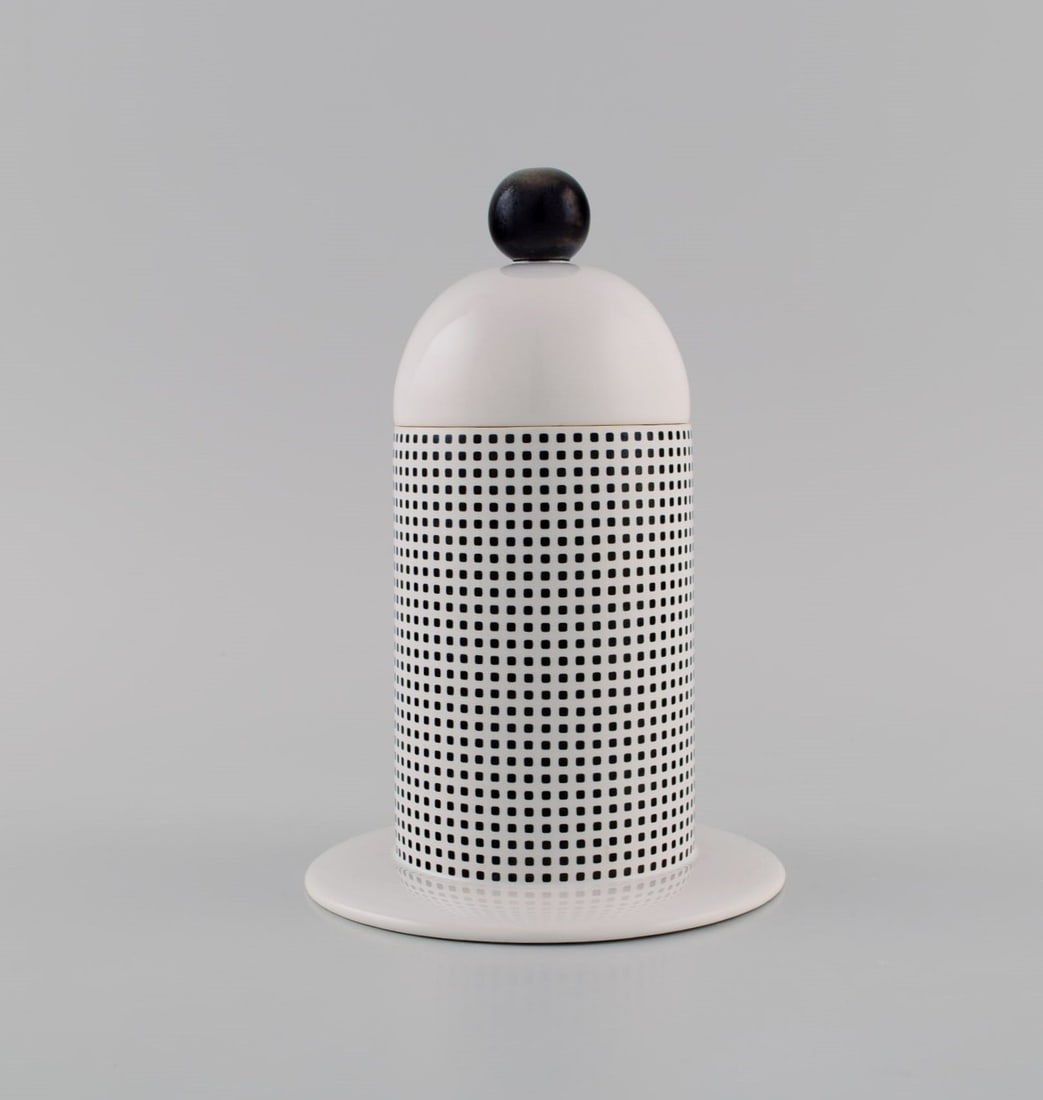Heide Warlamis for Vienna Collection. Porcelain lidded jar. Austria, 1980s. (1 of 5)