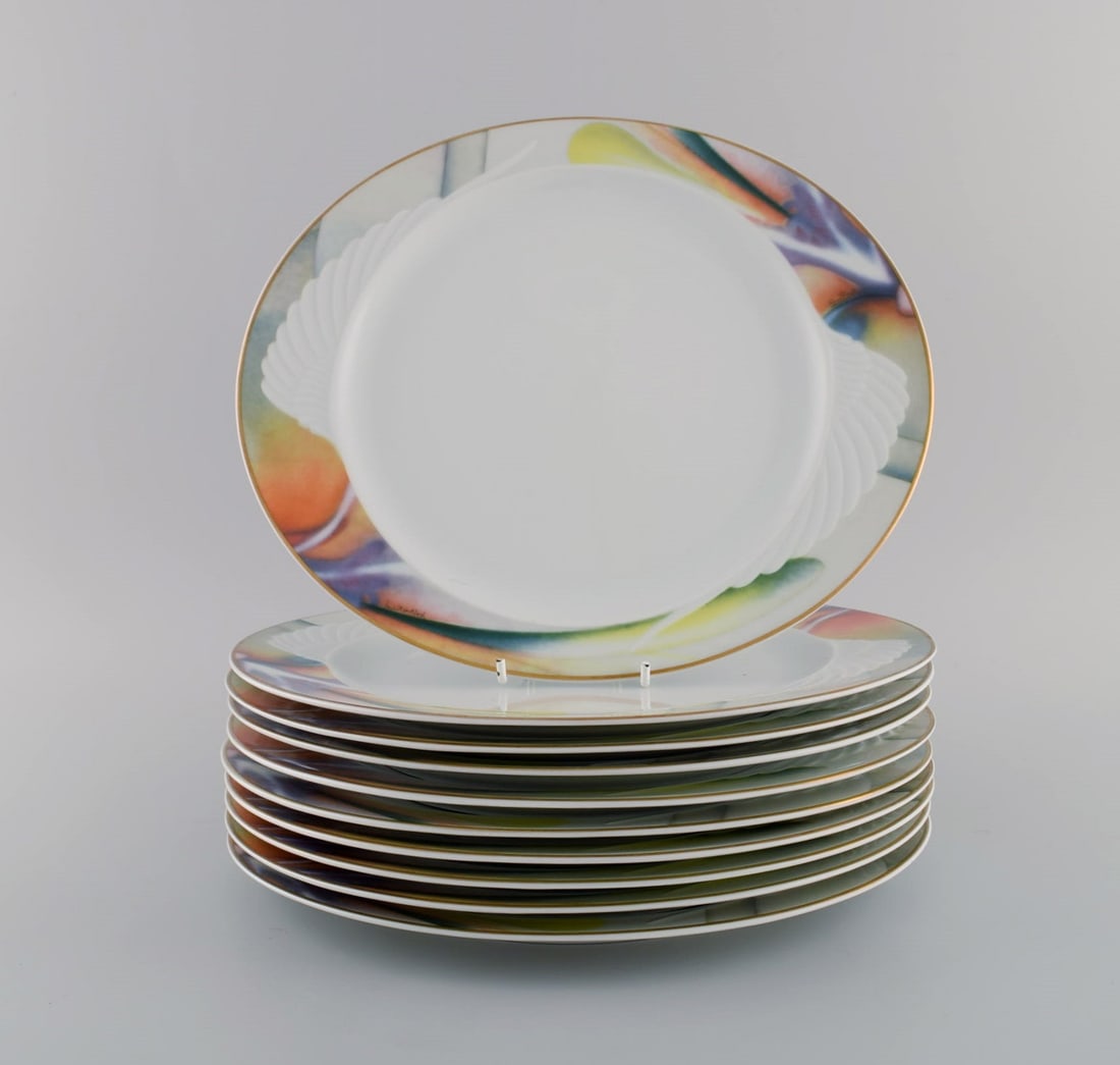 Paul Wunderlich for Rosenthal. 10 Mythos porcelain dinner plates. 1980s / 90s. - 2