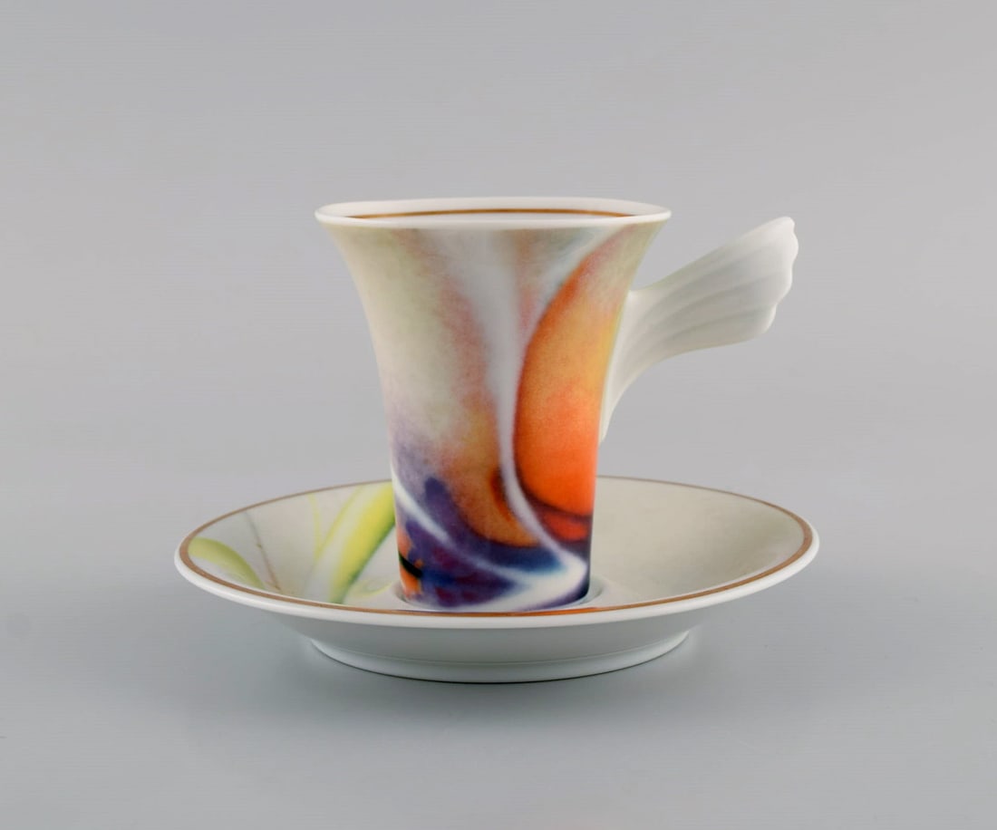 Paul Wunderlich for Rosenthal. Mythos coffee cup and mocha cup with saucers. 1980s / 90s. - 4
