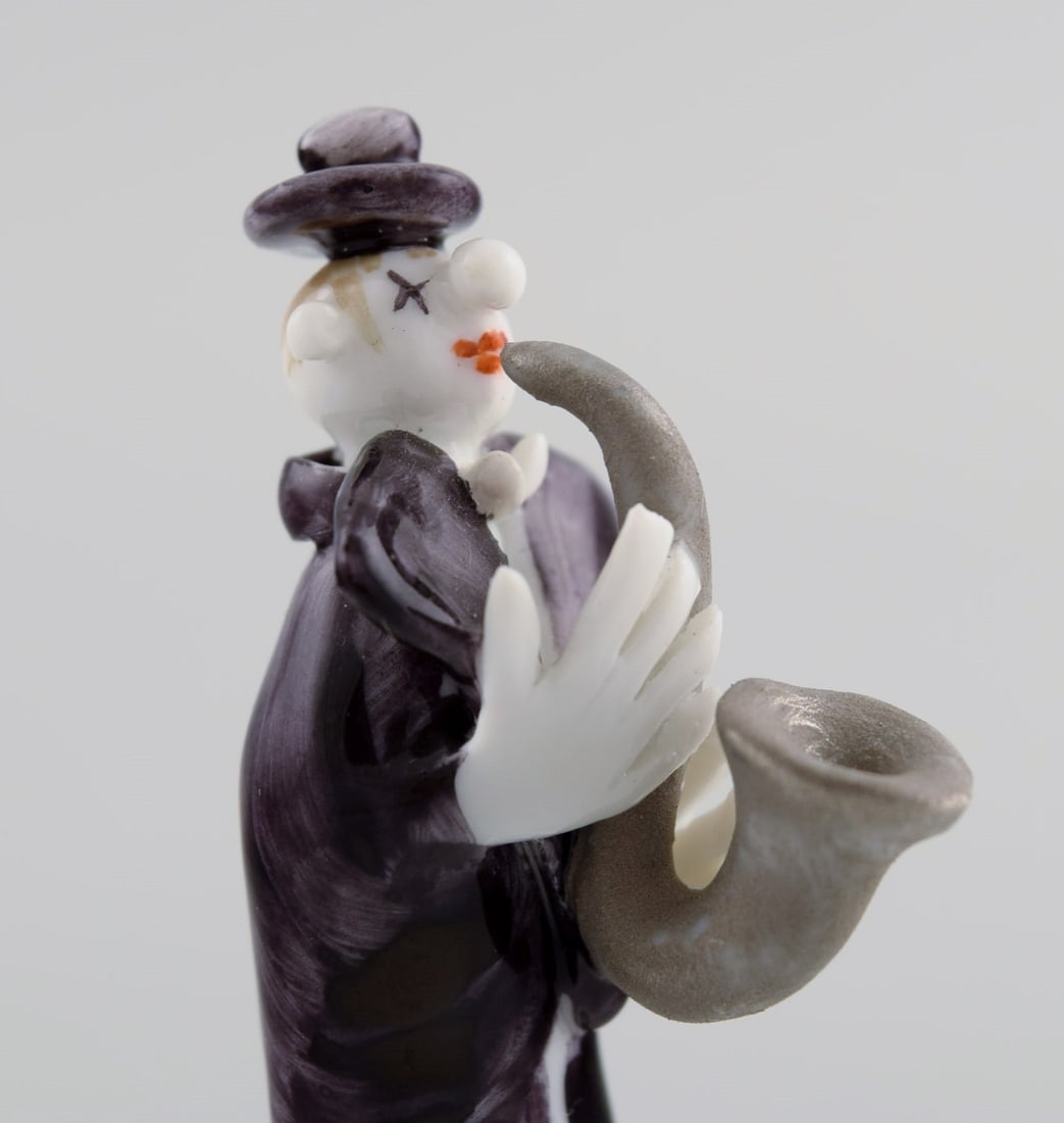 Peter Strang (b.1936) for Meissen. Figure in hand-painted porcelain. Saxophonist from the clown - 7