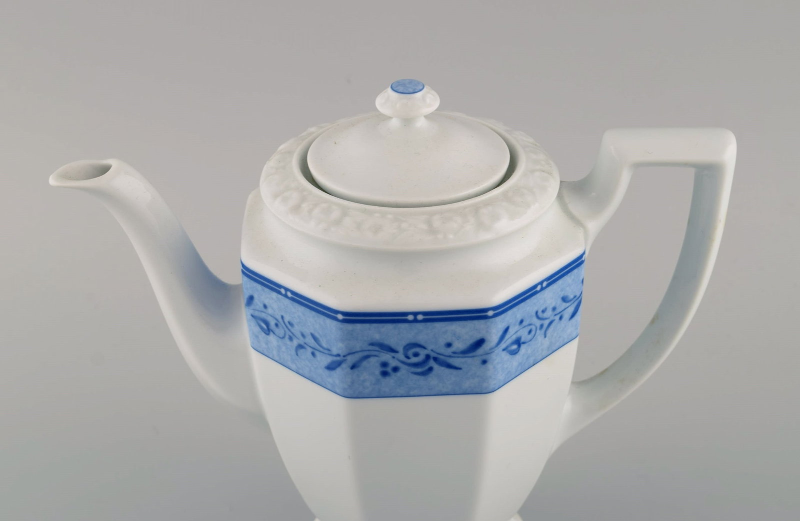 Rosenthal Classic coffee service for 10 people in porcelain with blue ribbon and flower decoration. - 4