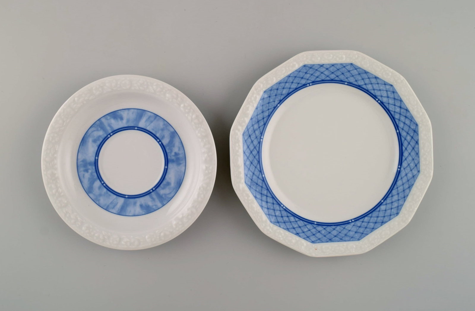 Rosenthal Classic coffee service for 10 people in porcelain with blue ribbon and flower decoration. - 8