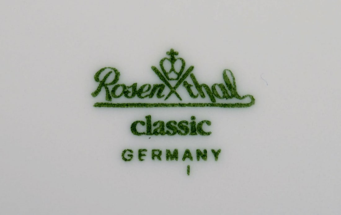 Rosenthal Classic coffee service for 10 people in porcelain with blue ribbon and flower decoration. - 9