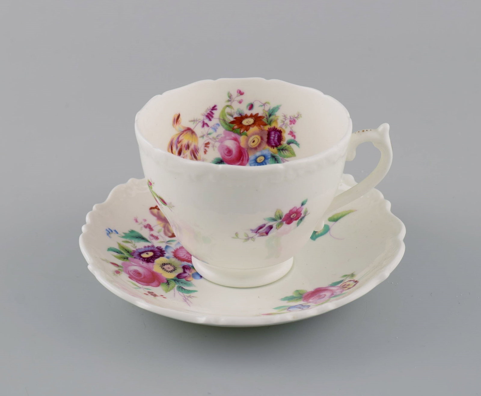 Coalport, England. Egoist breakfast / tea service in porcelain decorated with flowers. 1960s / 70s. - 3