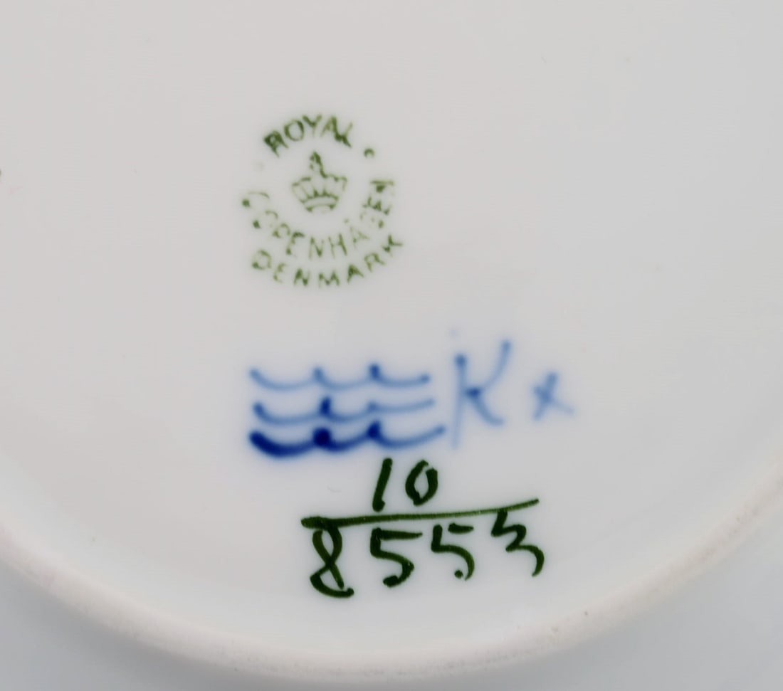 Royal Copenhagen Blue Flower Angular. Ten coffee cups with saucers and ten plates. Model number - 6
