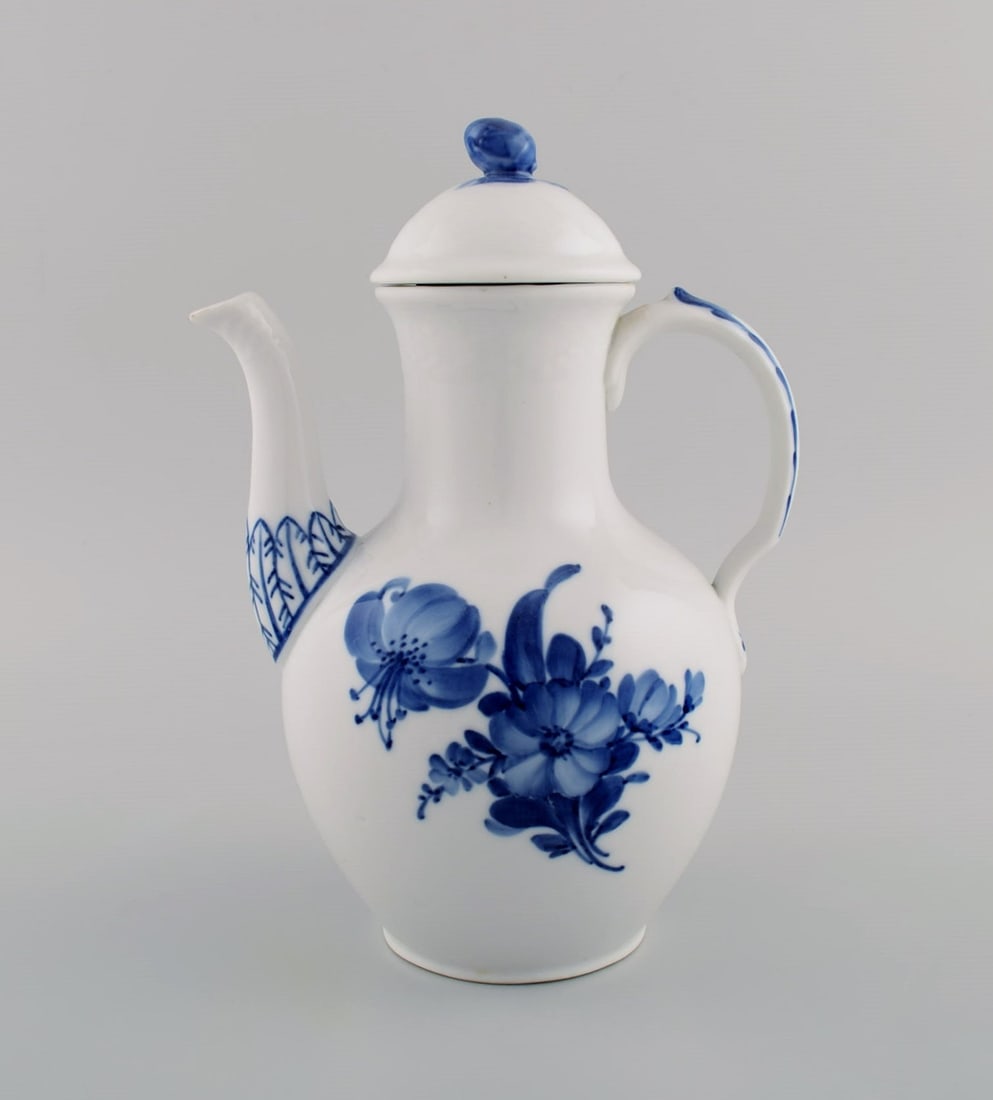 Royal Copenhagen Blue Flower Braided coffee pot. Model number 10/8189. Dated 1945. (1 of 8)