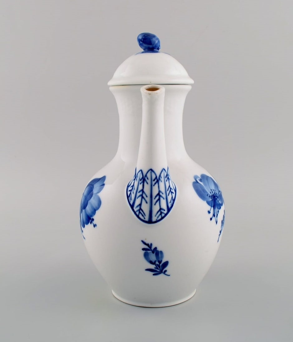 Royal Copenhagen Blue Flower Braided coffee pot. Model number 10/8189. Dated 1945. - 5