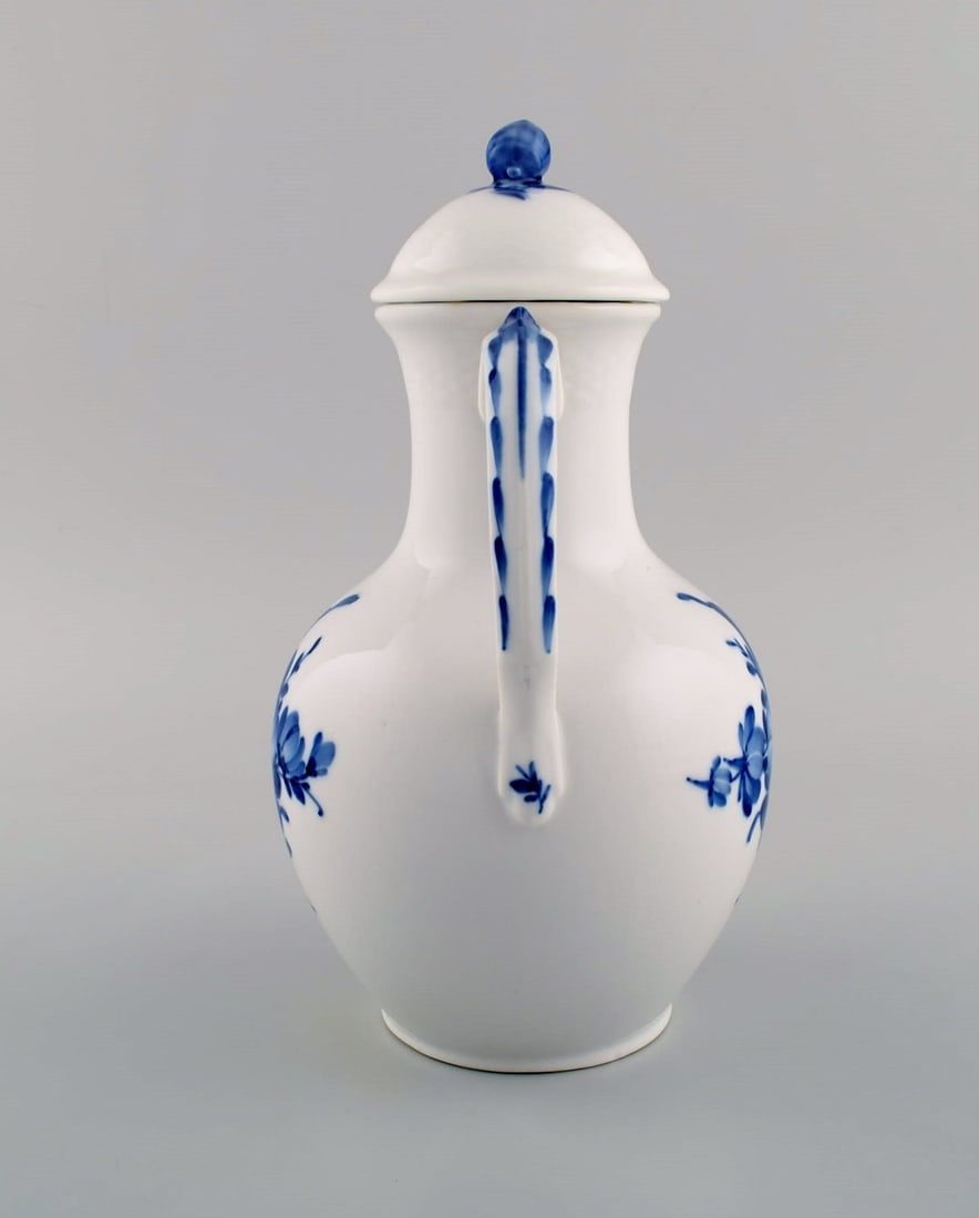 Royal Copenhagen Blue Flower Braided coffee pot. Model number 10/8189. Dated 1945. - 7