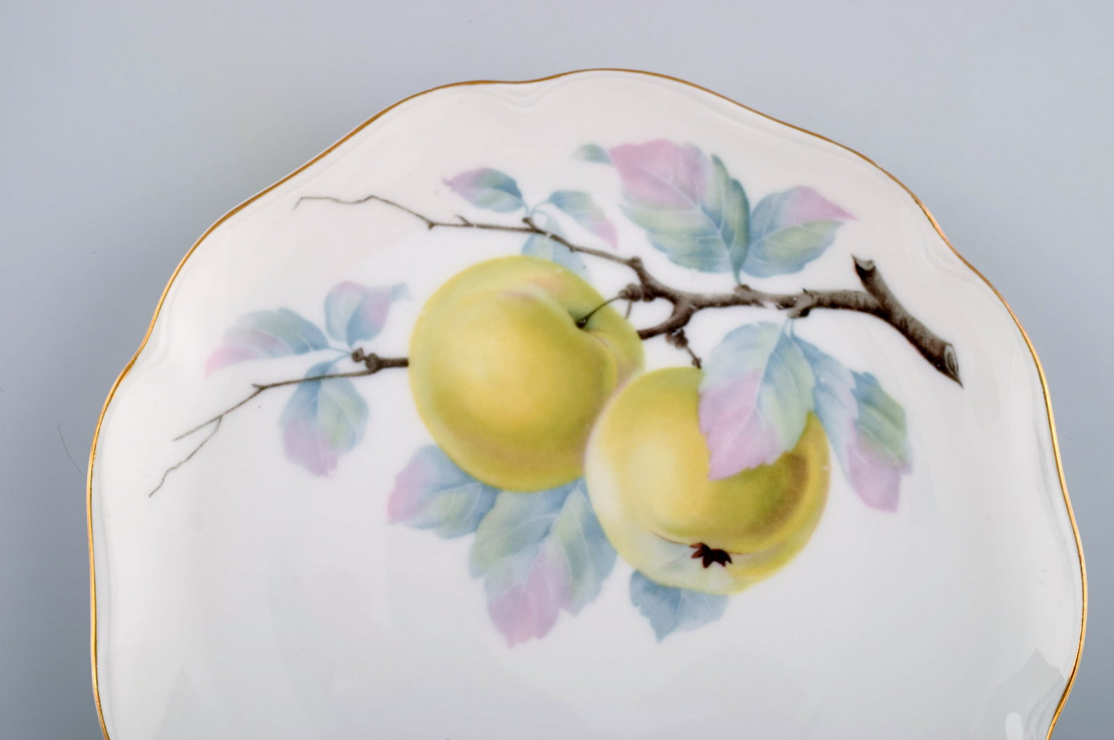 Kronach, Germany. 14 porcelain plates with hand-painted fruits. 1940s. - 6