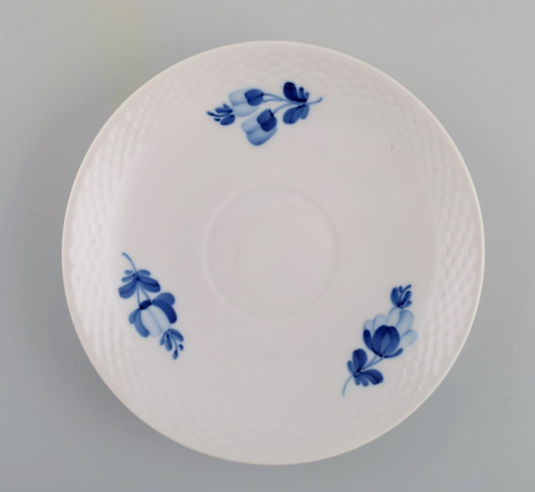 Eight Royal Copenhagen Blue Flower Braided coffee cups with saucers. Mid 20th century. Model number - 6