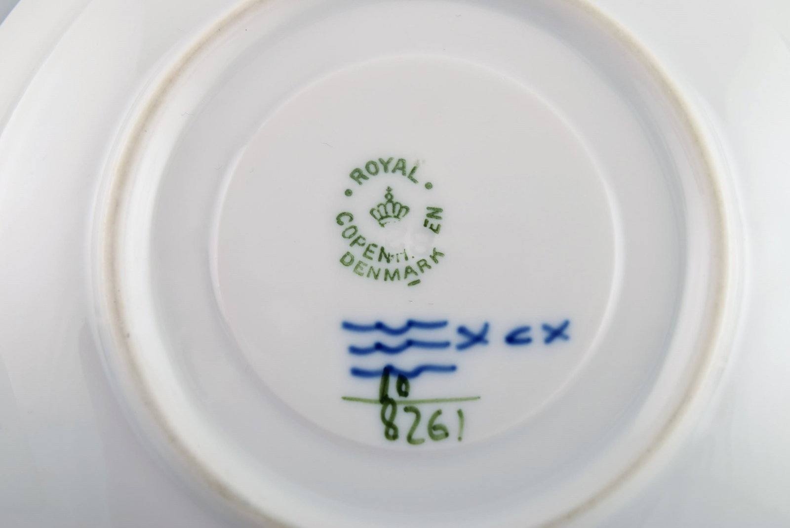 Eight Royal Copenhagen Blue Flower Braided coffee cups with saucers. Mid 20th century. Model number - 7