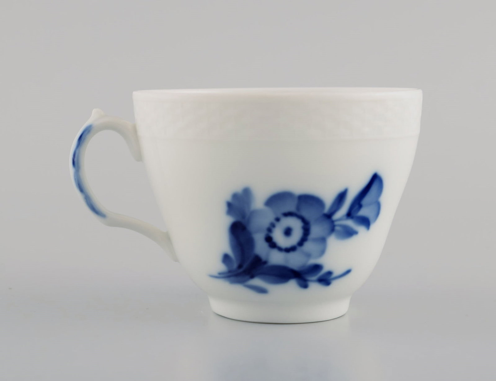 Five Royal Copenhagen Blue Flower Braided coffee cups with saucers. Mid 20th century. Model number - 6
