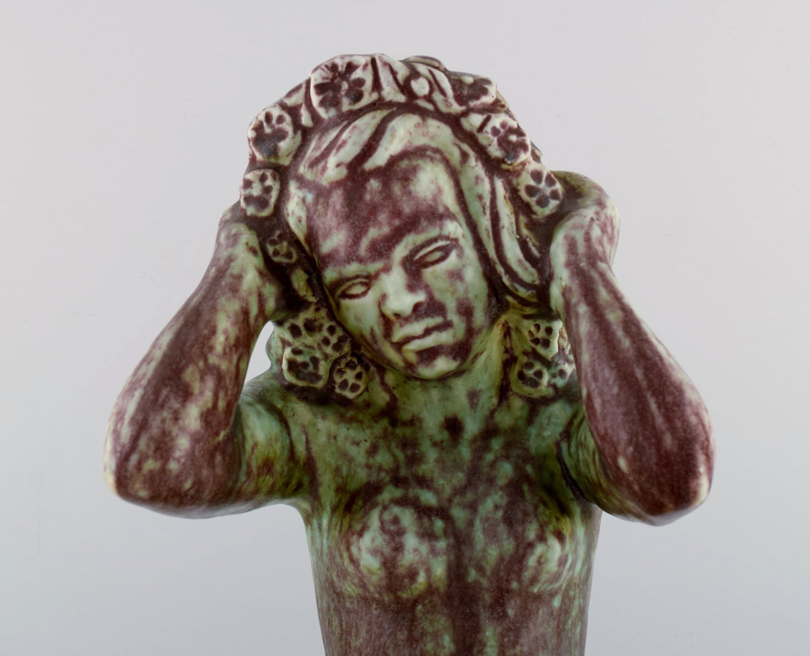 Harald Salomon for Rorstrand. Large unique sculpture of naked woman in glazed stoneware. Dated 1944. - 3