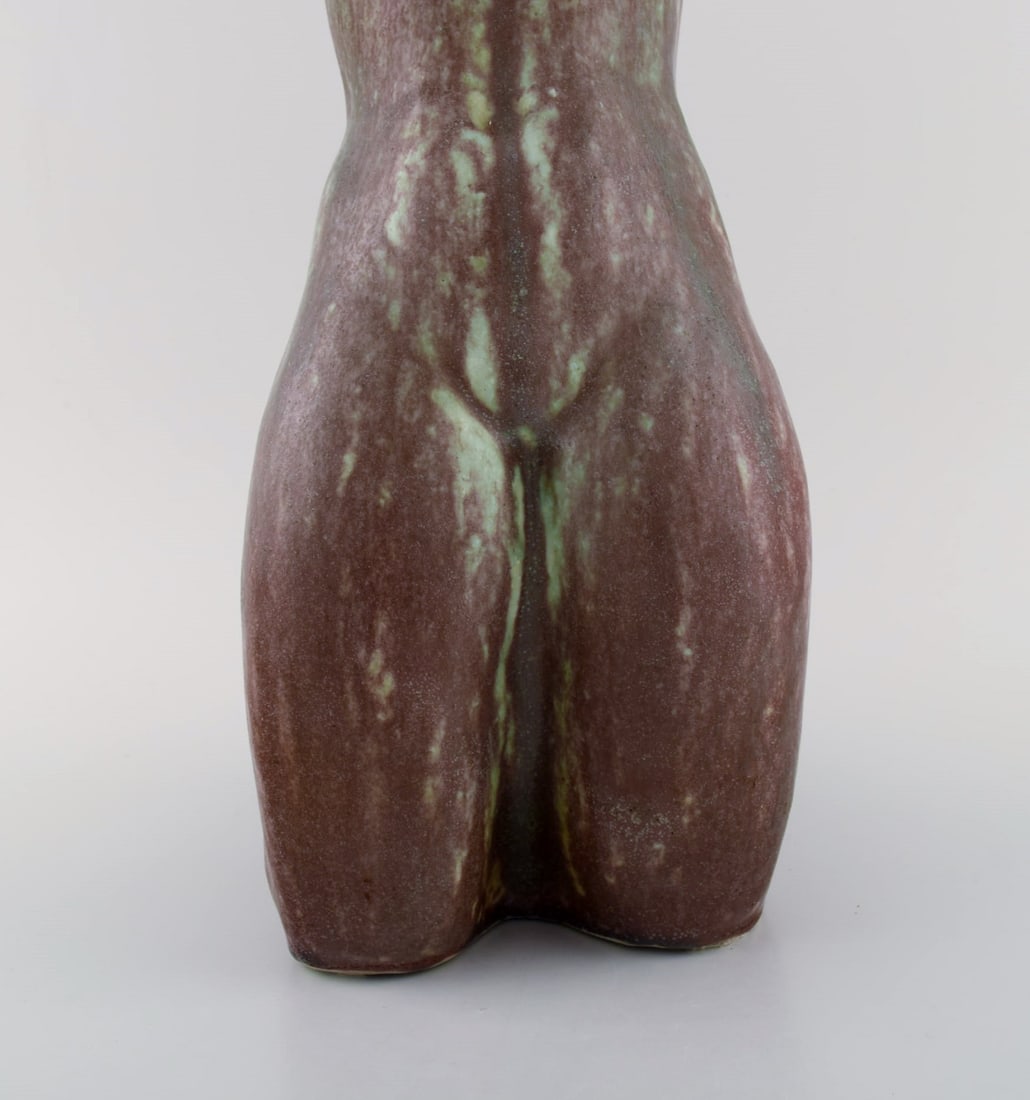 Harald Salomon for Rorstrand. Large unique sculpture of naked woman in glazed stoneware. Dated 1944. - 4