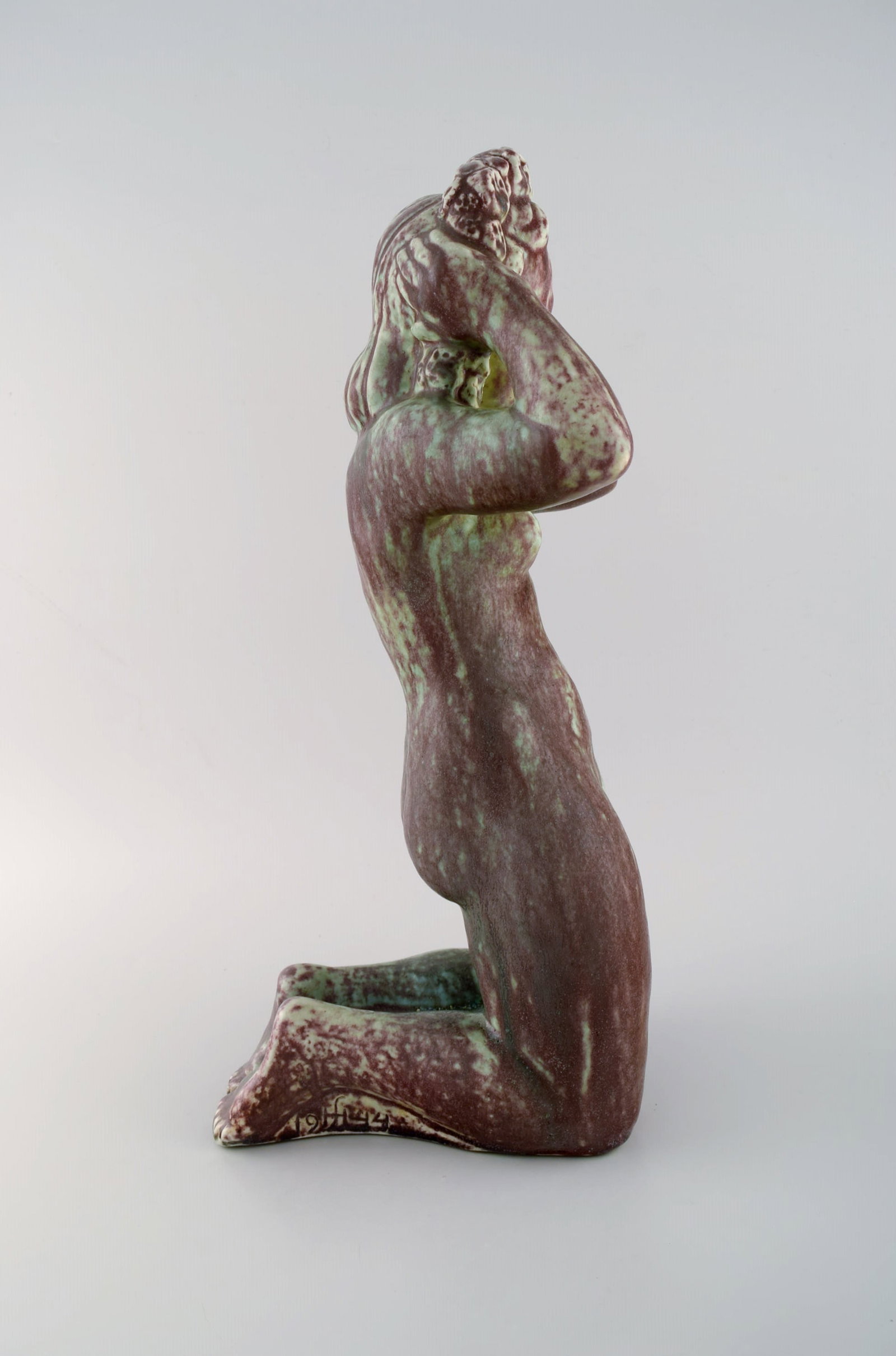 Harald Salomon for Rorstrand. Large unique sculpture of naked woman in glazed stoneware. Dated 1944. - 5