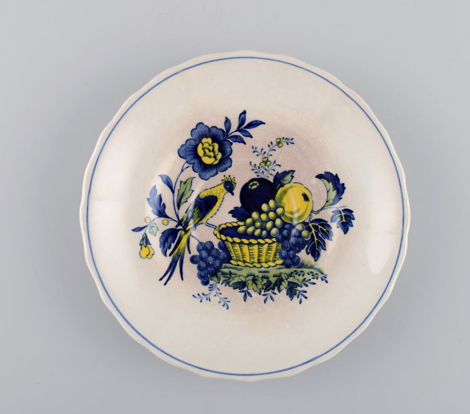 Spode, England. Blue Bird service in hand-painted porcelain. Two teacups with saucers, two plates - 5