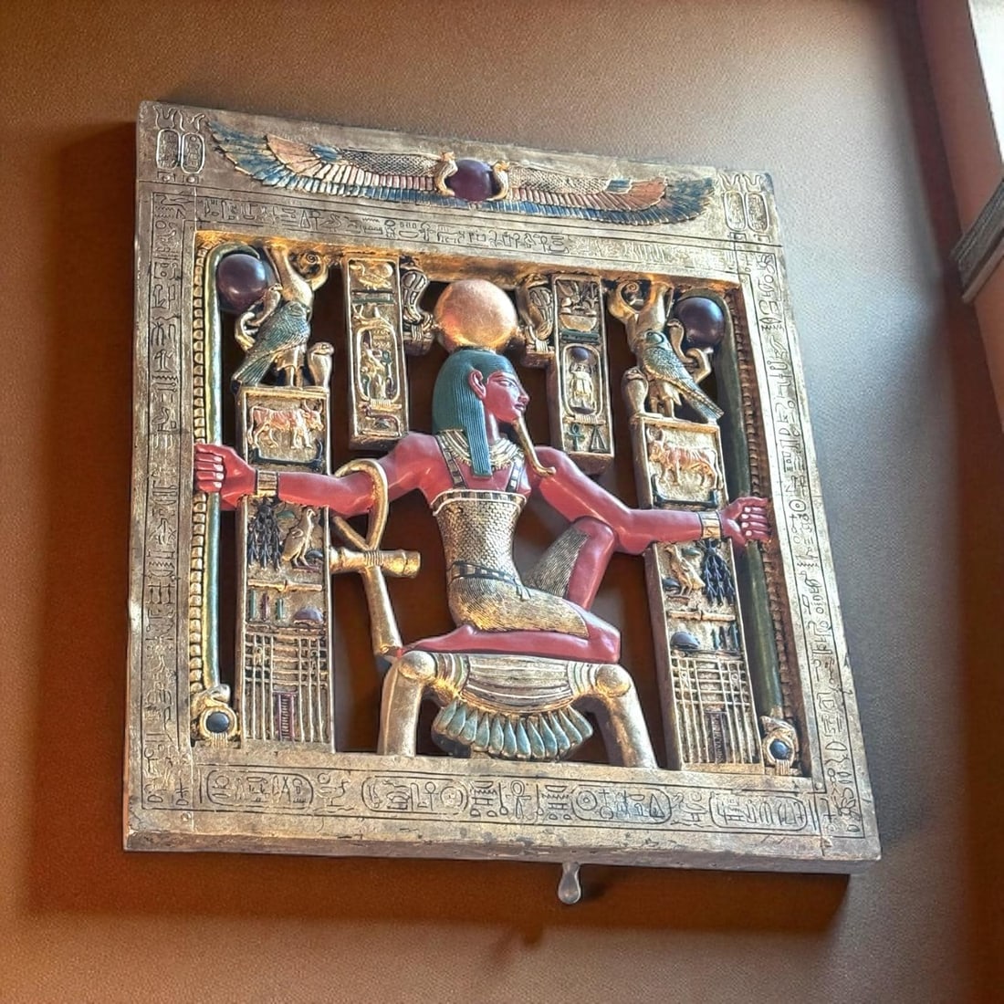 Vintage Egyptian Hieroglyph Wall Plaque - Pair - 3