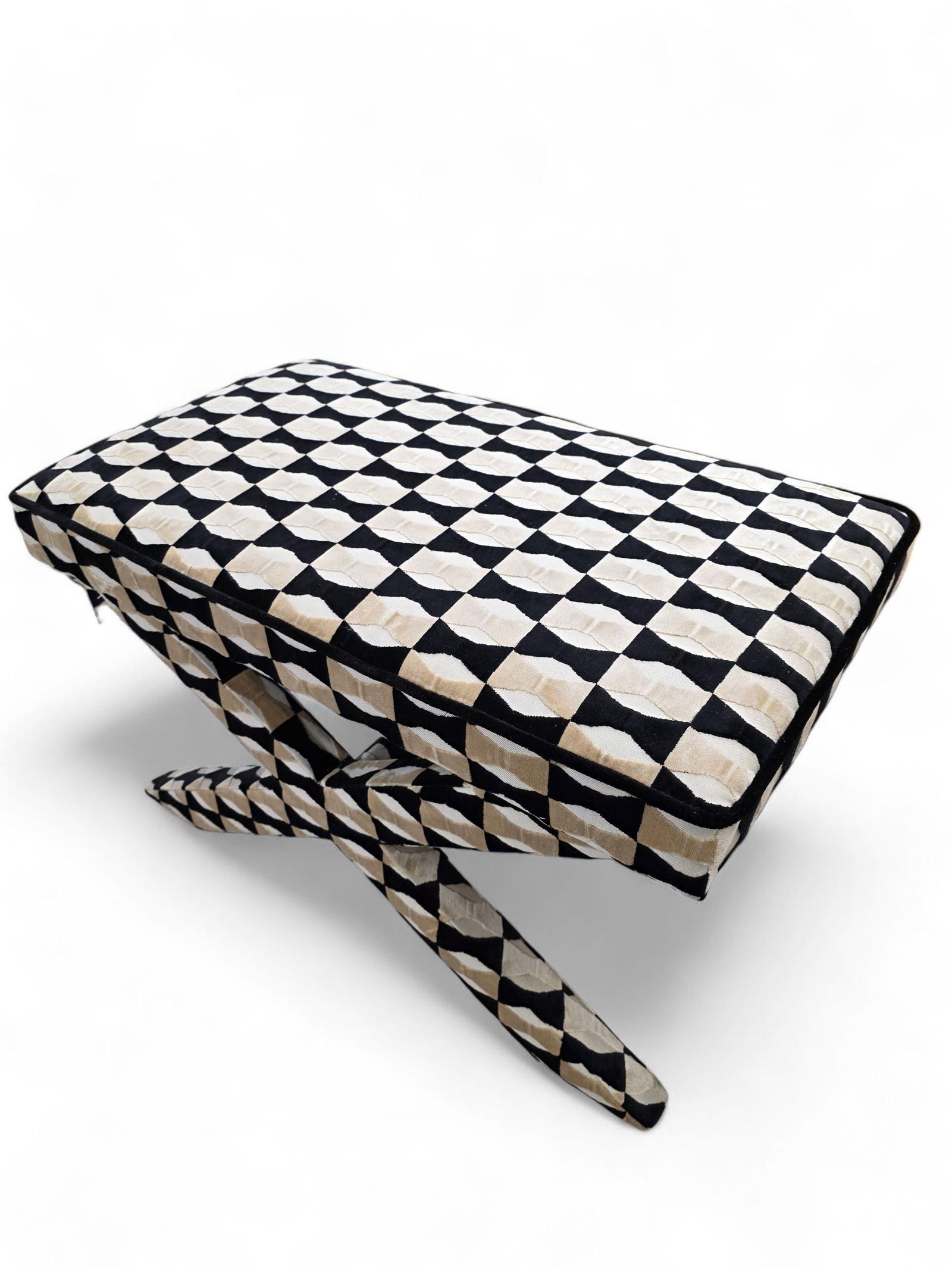 MCM X Base Ottomans/Benches Newly Reupholstered - Pair - 5