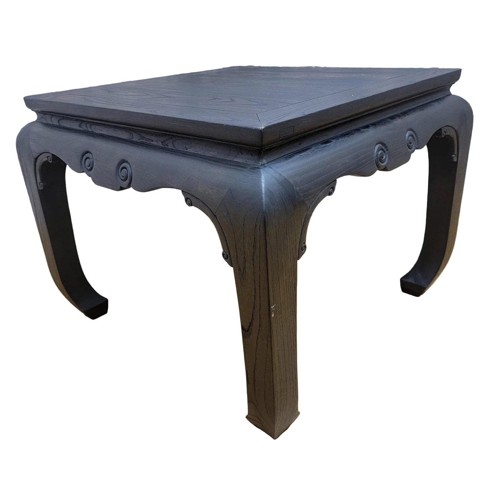 Antique Shanxi Province Black Lacquer Elm Side Table - Pair - 3