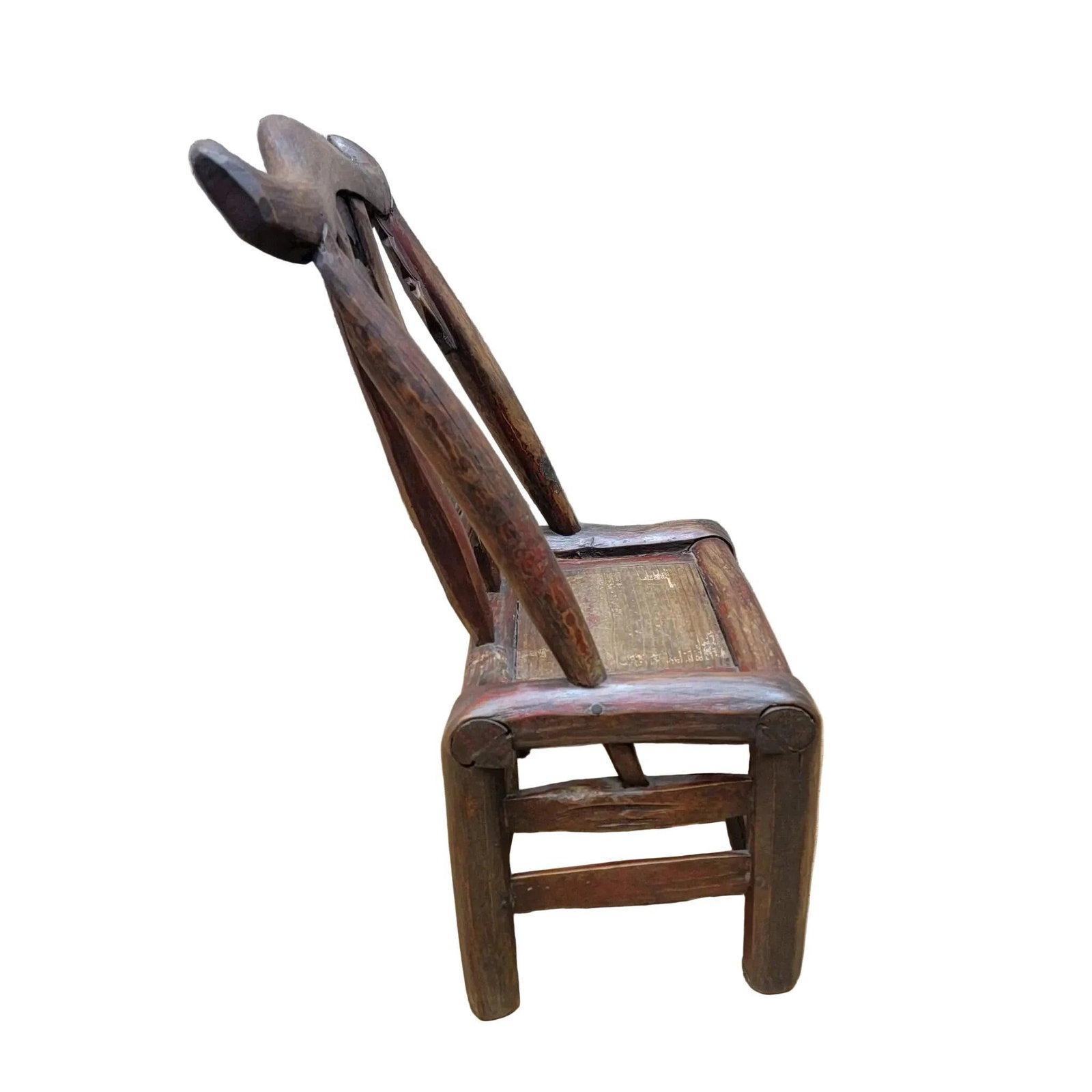 Antique Shanxi Province Carved Elm Chair - 3