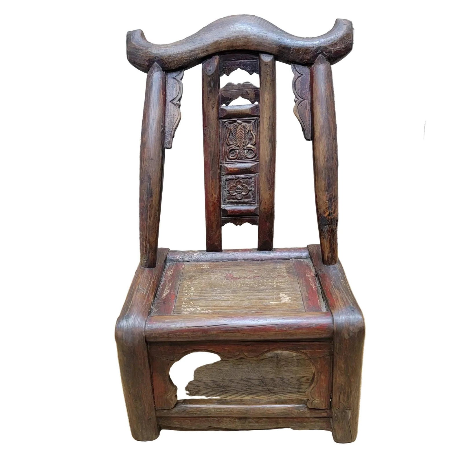 Antique Shanxi Province Carved Elm Chair - 4