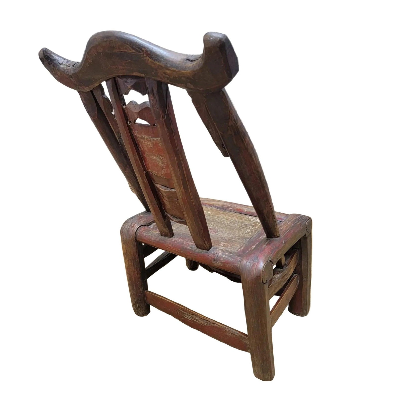 Antique Shanxi Province Carved Elm Chair - 7