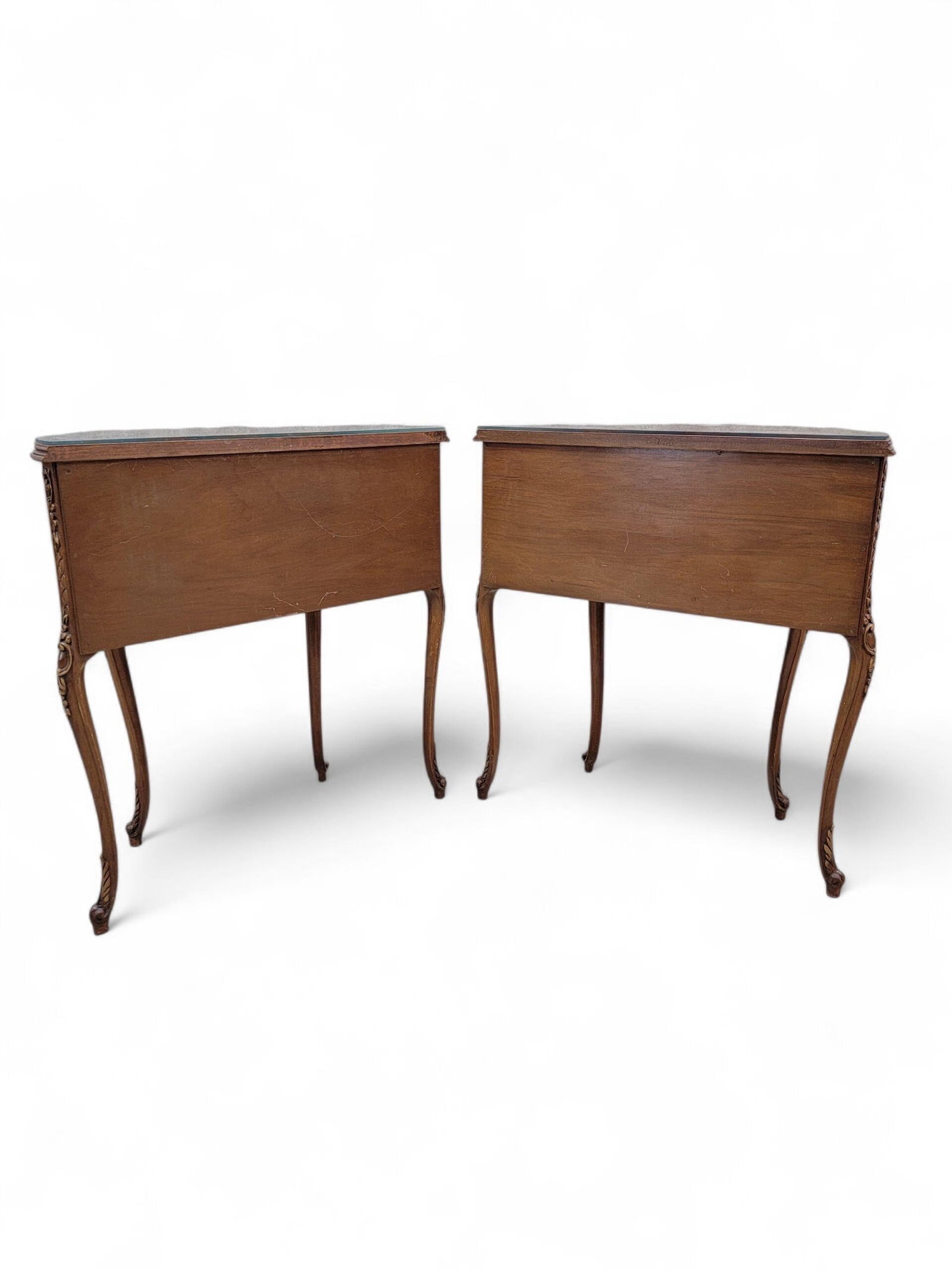 Antique Neoclassical French Style Hand Painted End Tabes/Nightstands - Pair - 6