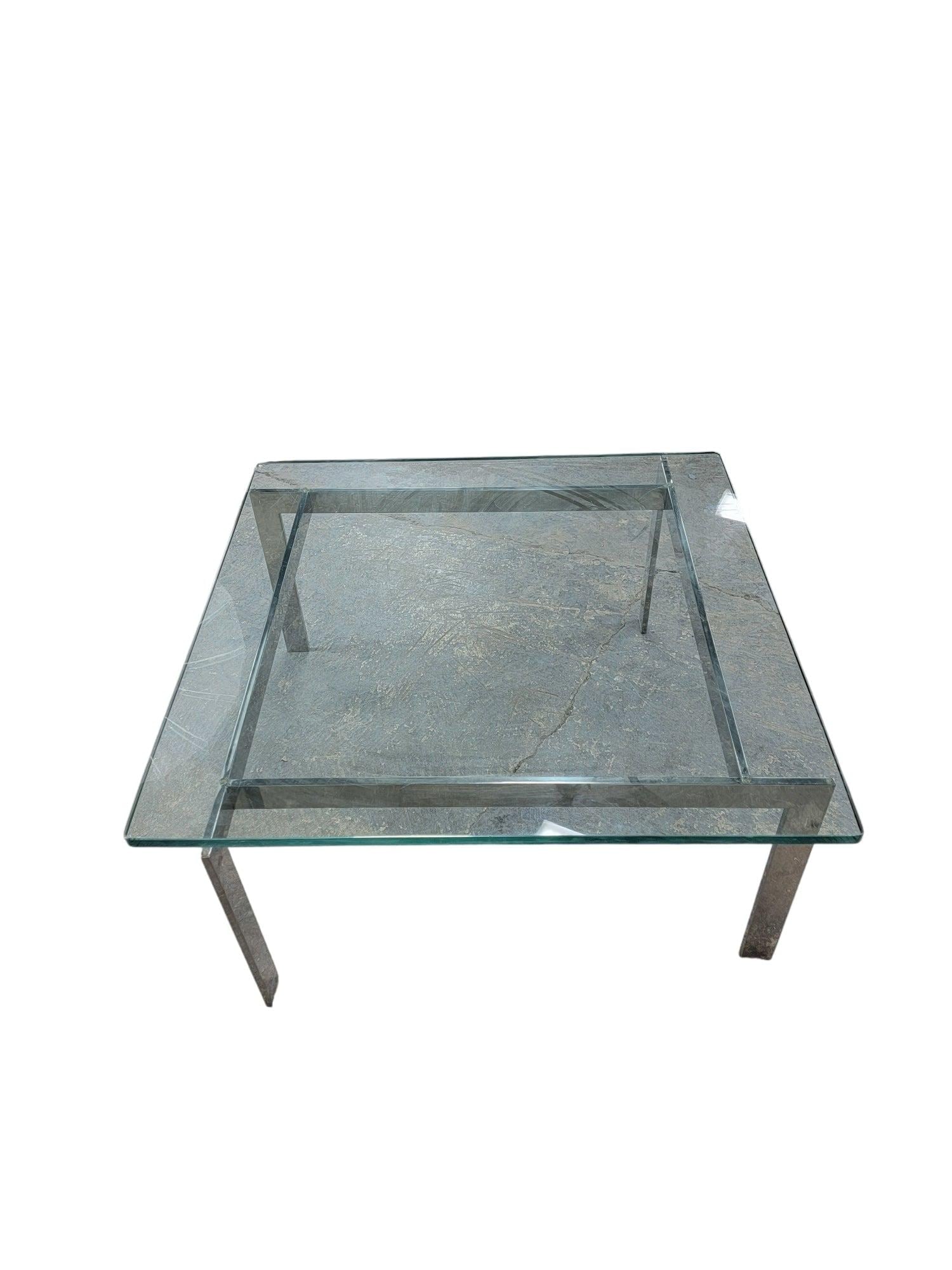 MCM Fritz Hansen Style Beveled Glass Top Coffee Table - 4