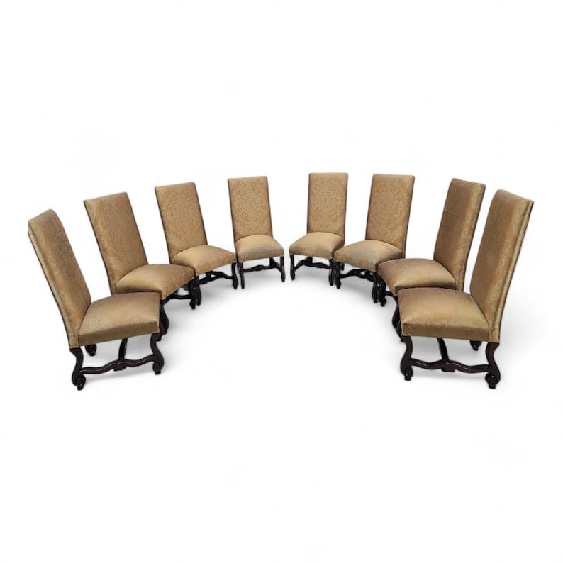 Vintage Italian Regency Style High Back Dinning Chairs - Set of 8 (1 of 8)