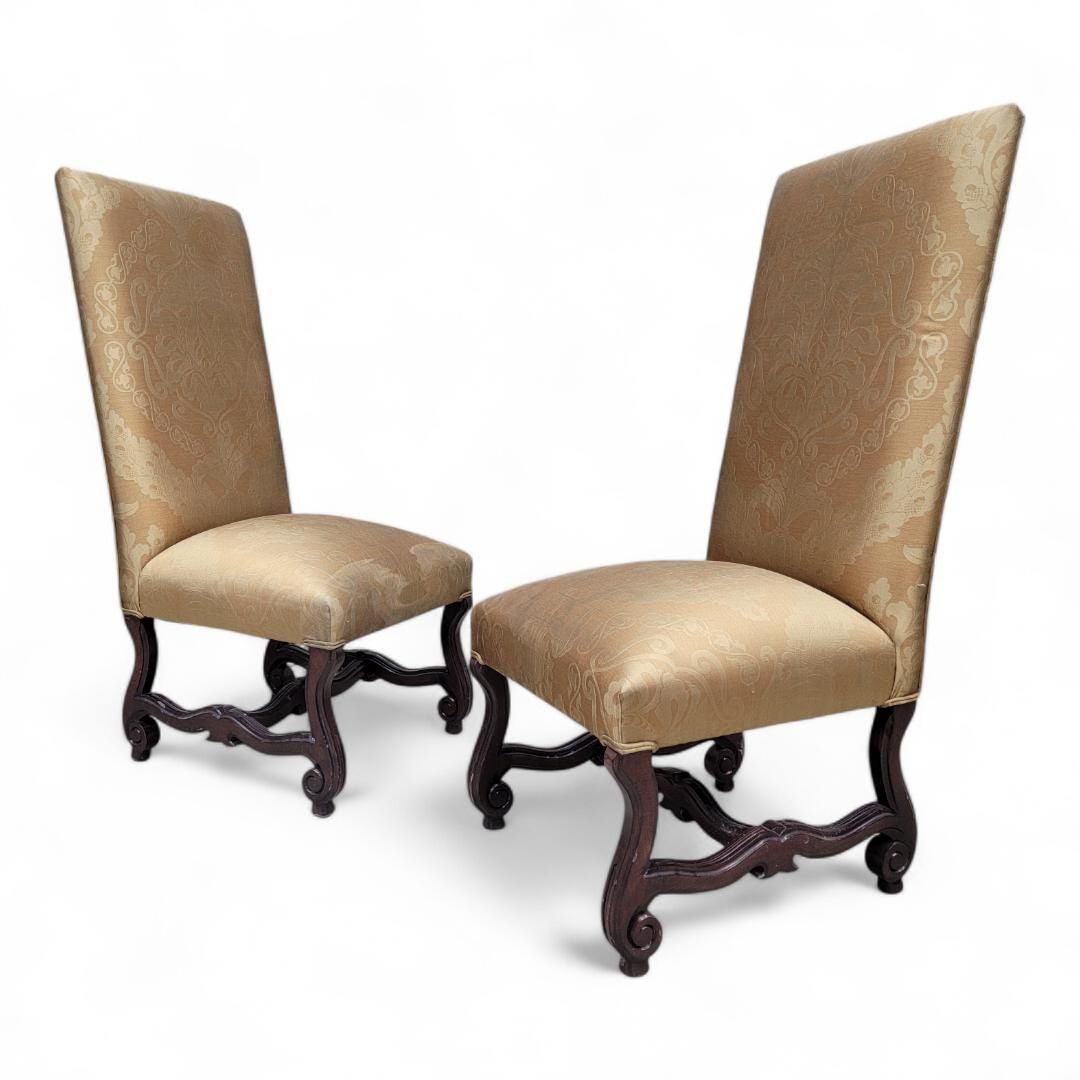 Vintage Italian Regency Style High Back Dinning Chairs - Set of 8 - 8