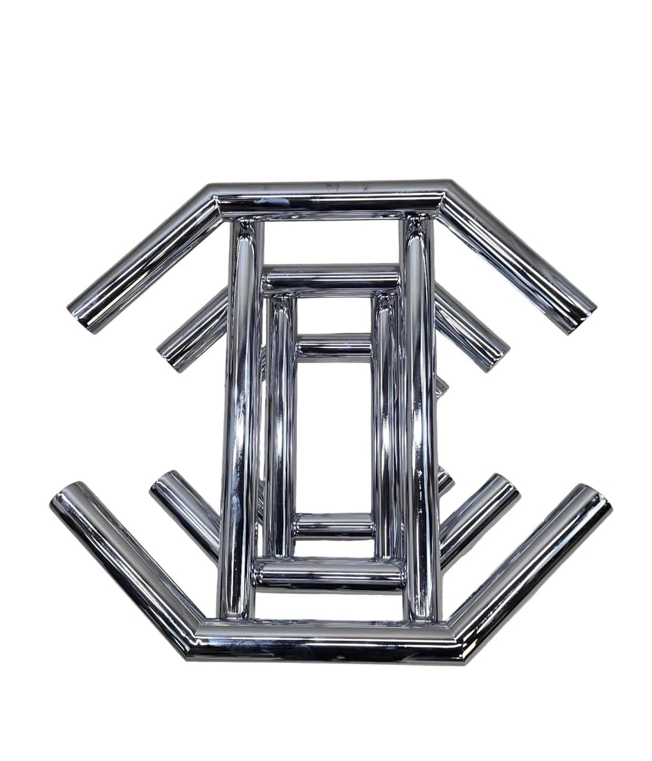 MCM Paul Mayen Style Stacked Chrome Coffee Table - 6