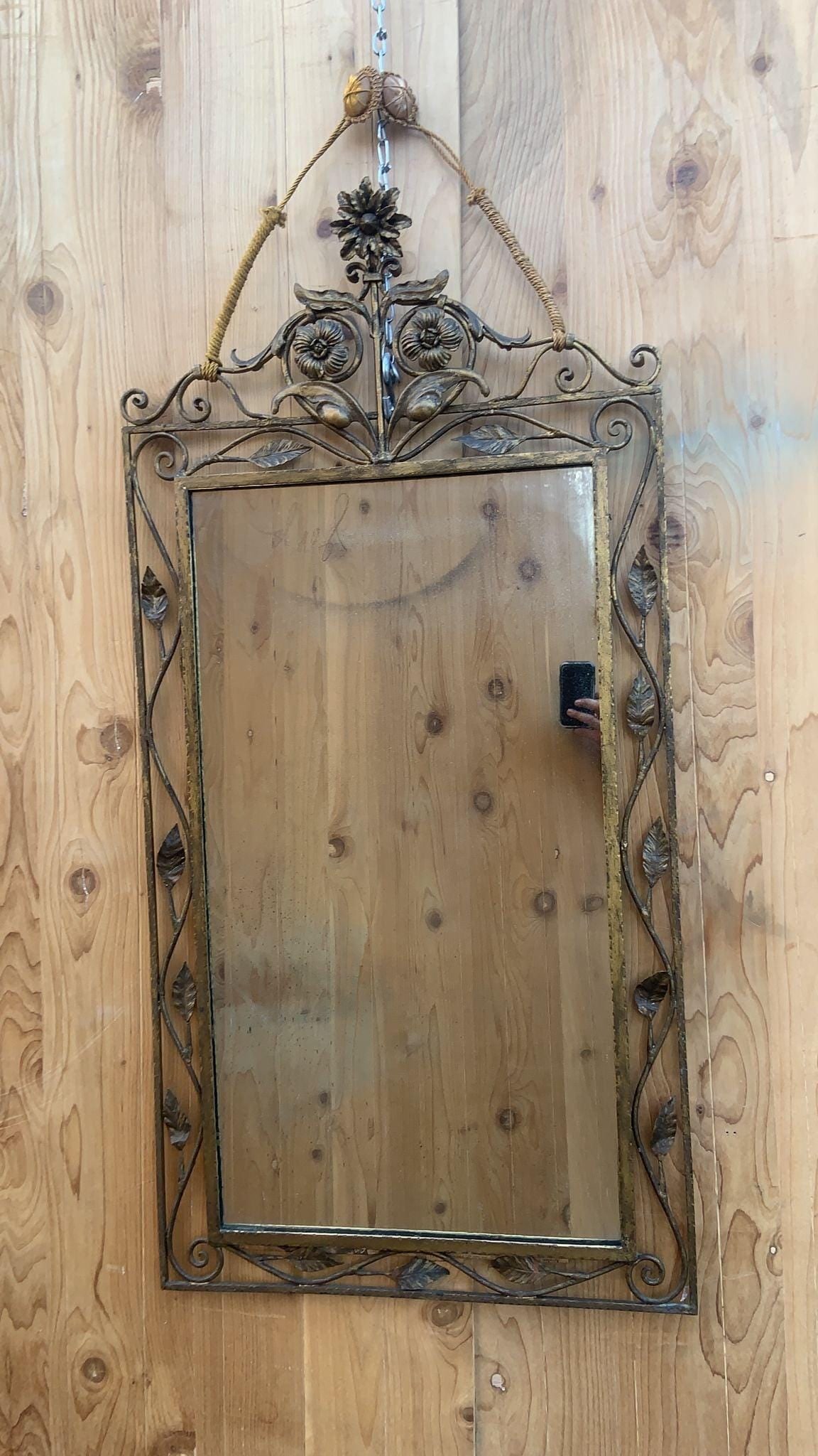 Vintage Italian Floral Wall Mirror - 4