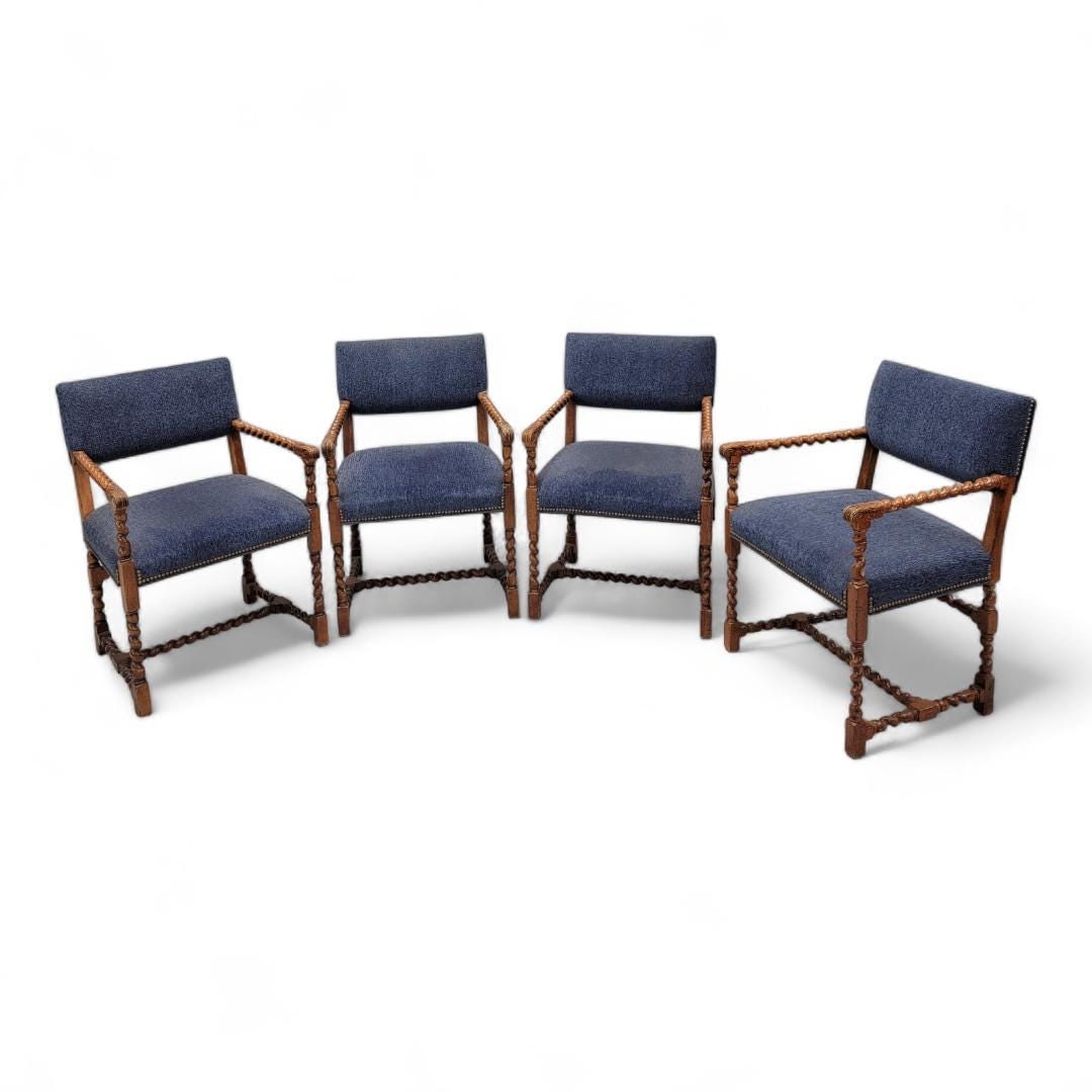 Vintage English Barley Twist Chairs by Baker Furniture - 6 - 3