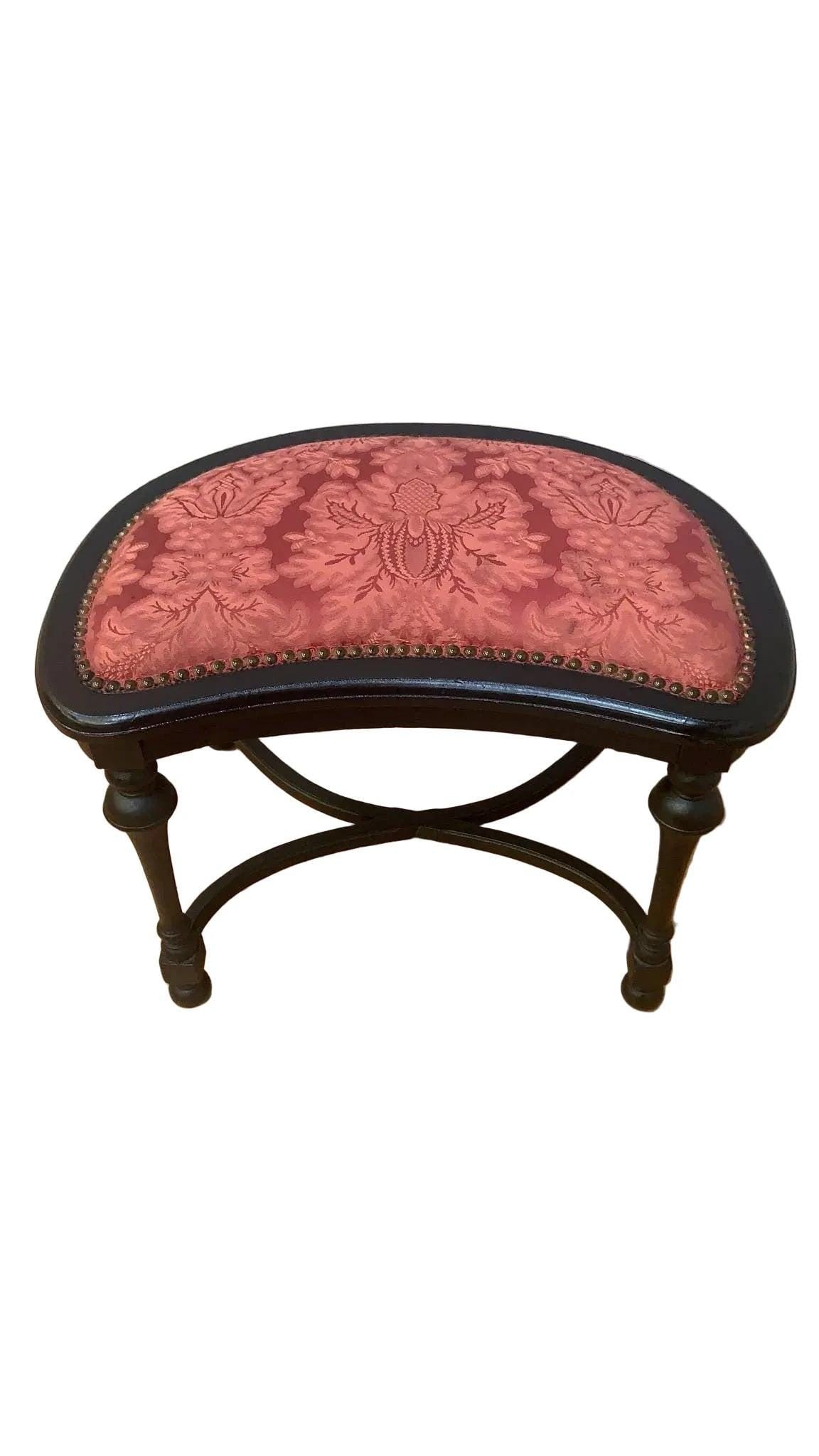 Antique Ebonized Stool Bench - 3
