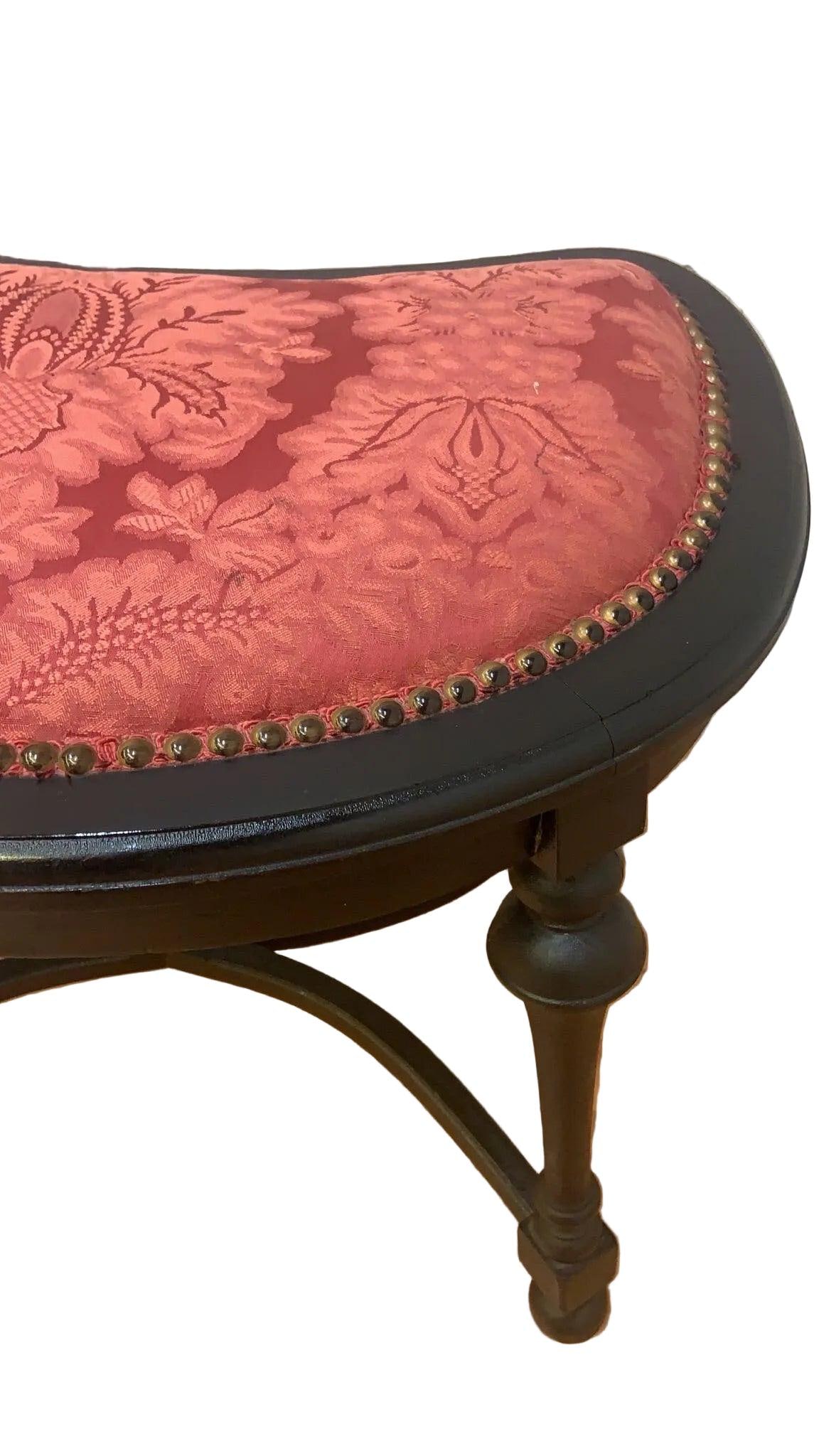 Antique Ebonized Stool Bench - 5
