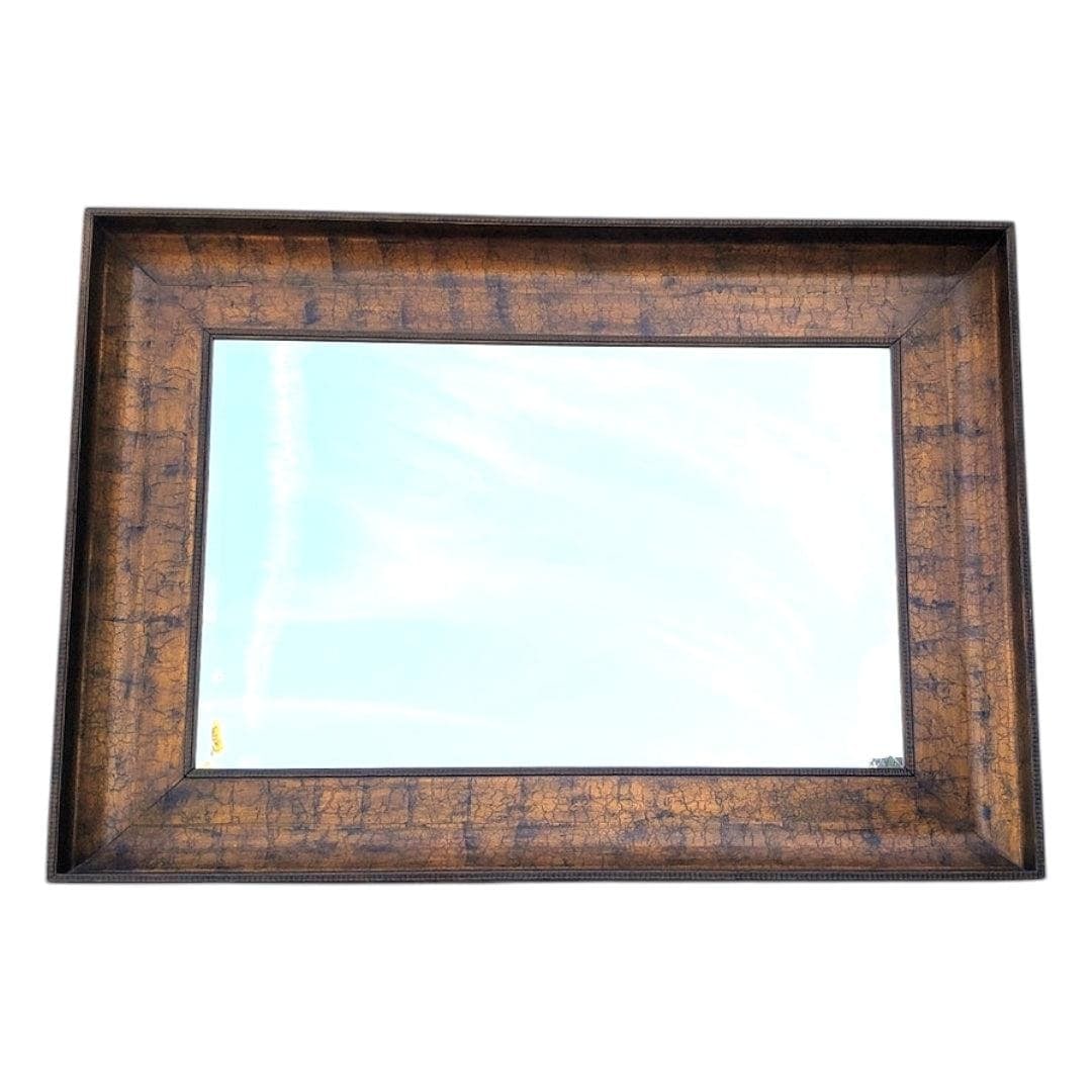 Vintage Oversized Antique Gold Beveled Wall Mirror - 2