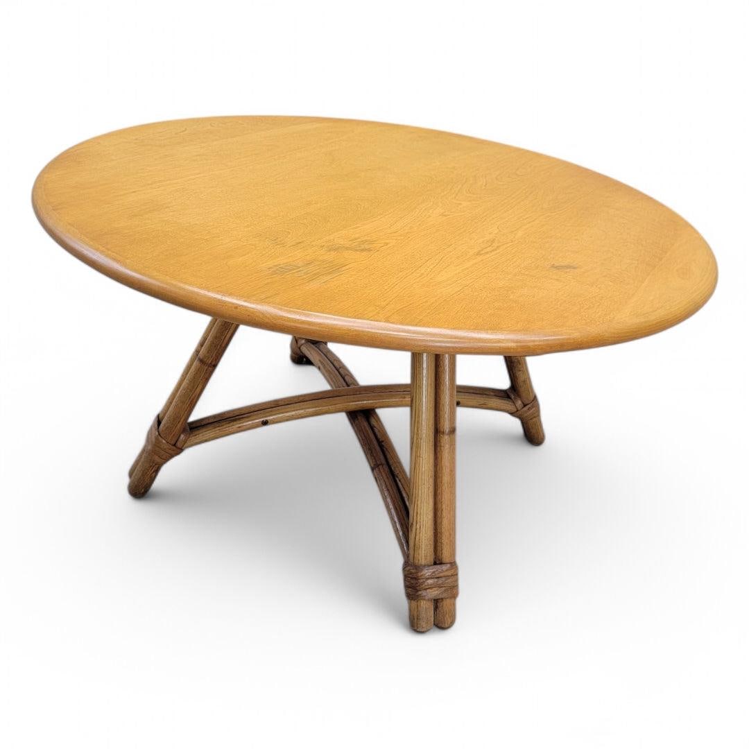 MCM Coastal Swivel Bamboo Coffee Table by Heywood Wakefield - 3