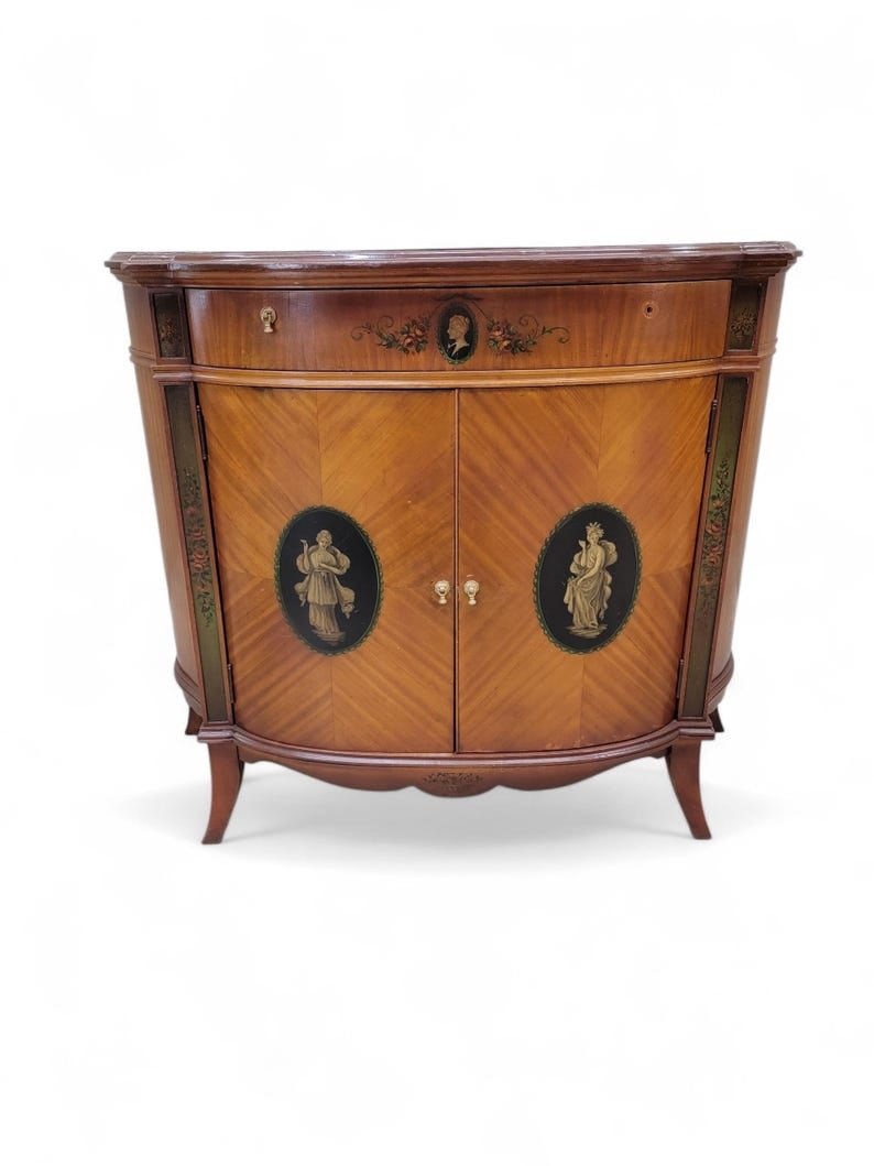 Antique French Neoclassical Style Demilune Cabinet (1 of 7)