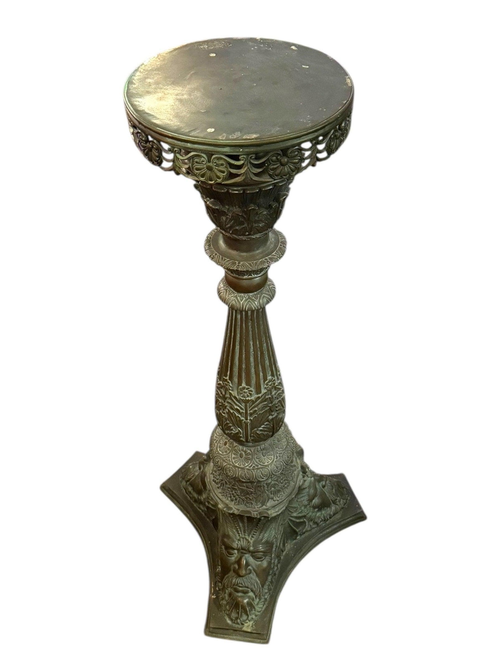 Antique Italian Neoclassical Style Figural Bronze Pedestal - 7