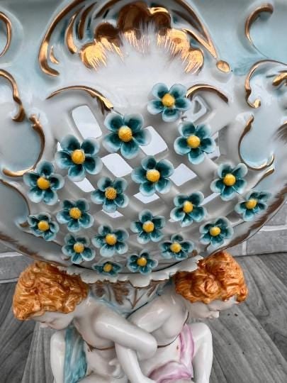 Antique Karl Richard Klemm Style Porcelain Centerpiece Vase - 8