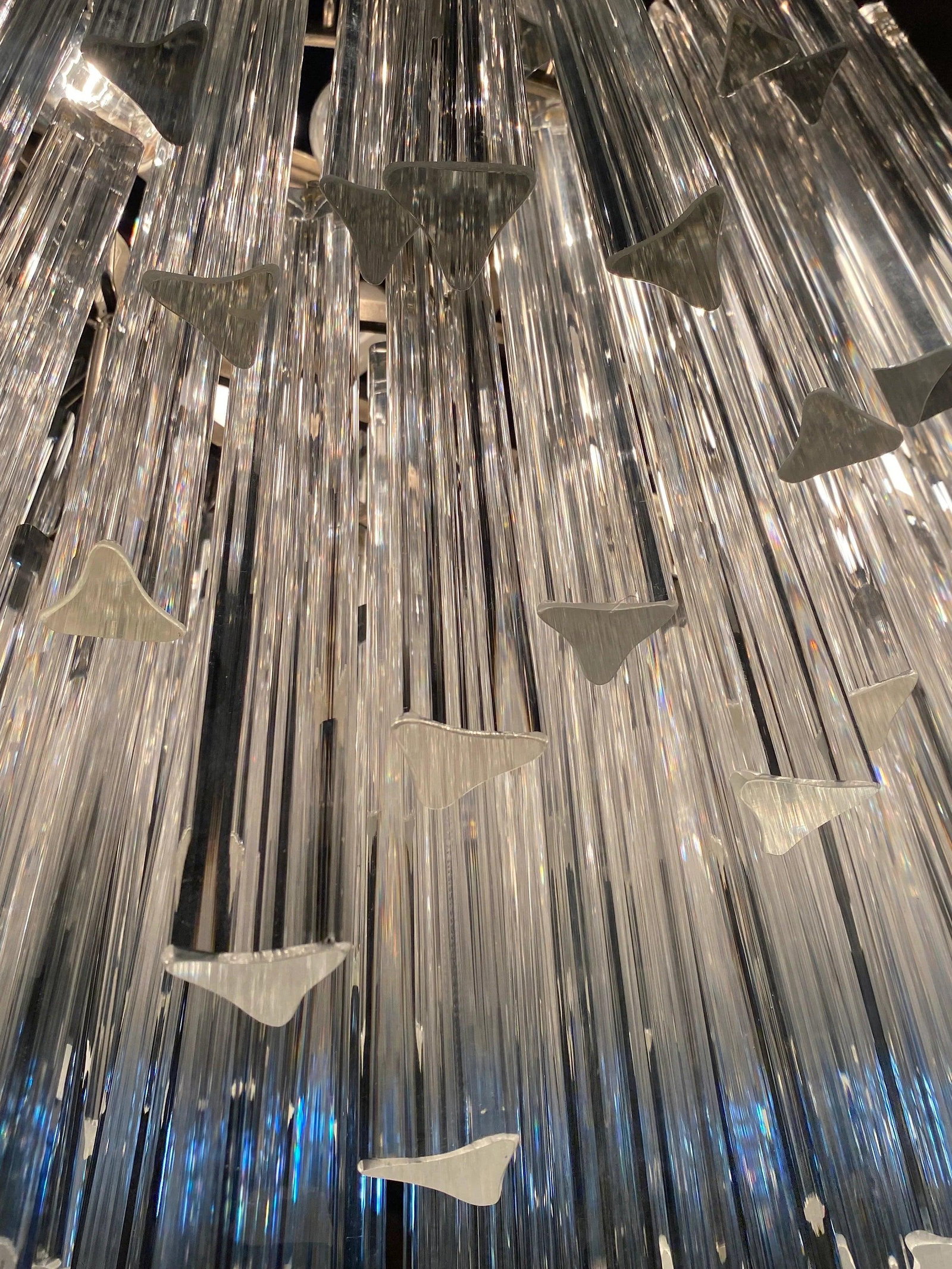 MCM Sculptural Camer Murano Glass Multi Tier Prism Chandelier - 4