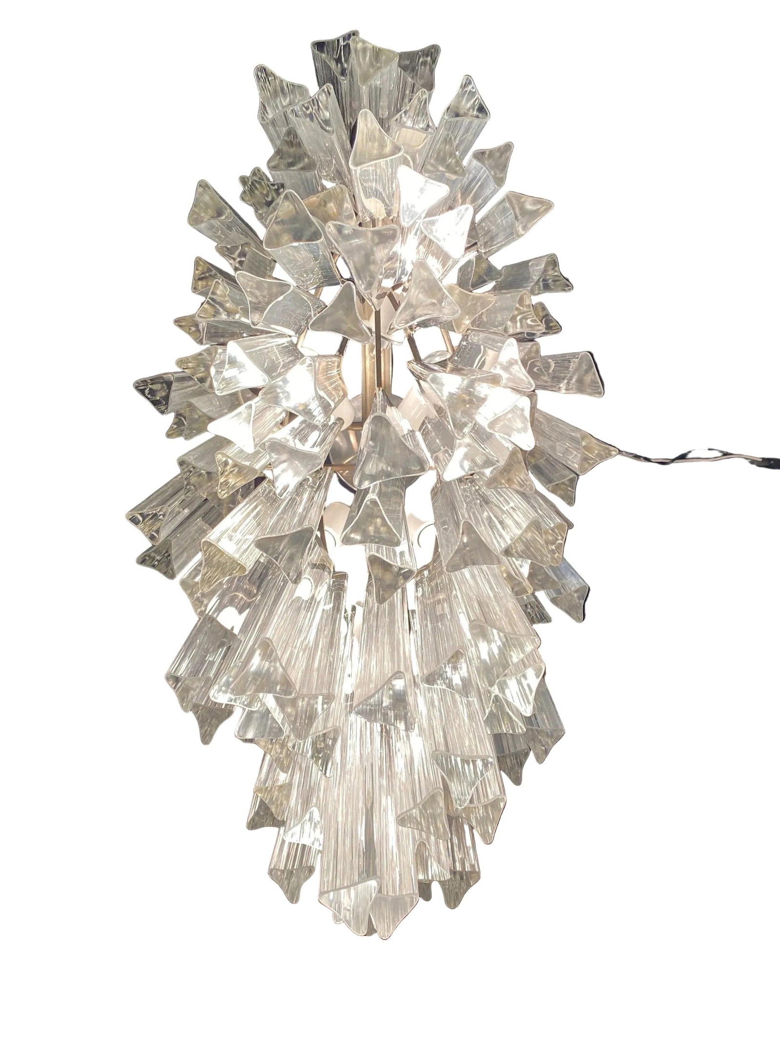 MCM Sculptural Camer Murano Glass Multi Tier Prism Chandelier - 5
