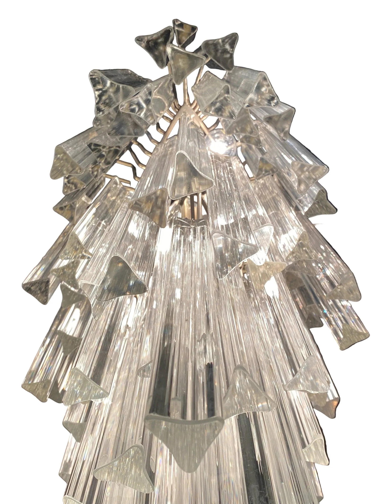 MCM Sculptural Camer Murano Glass Multi Tier Prism Chandelier - 6