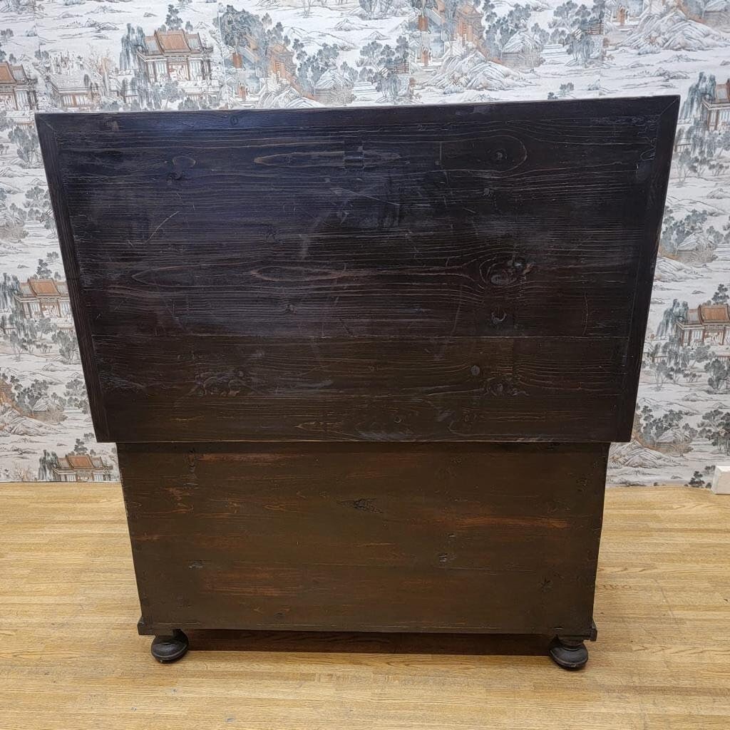 Antique Hand Painted Pine Chest for Storage - 7